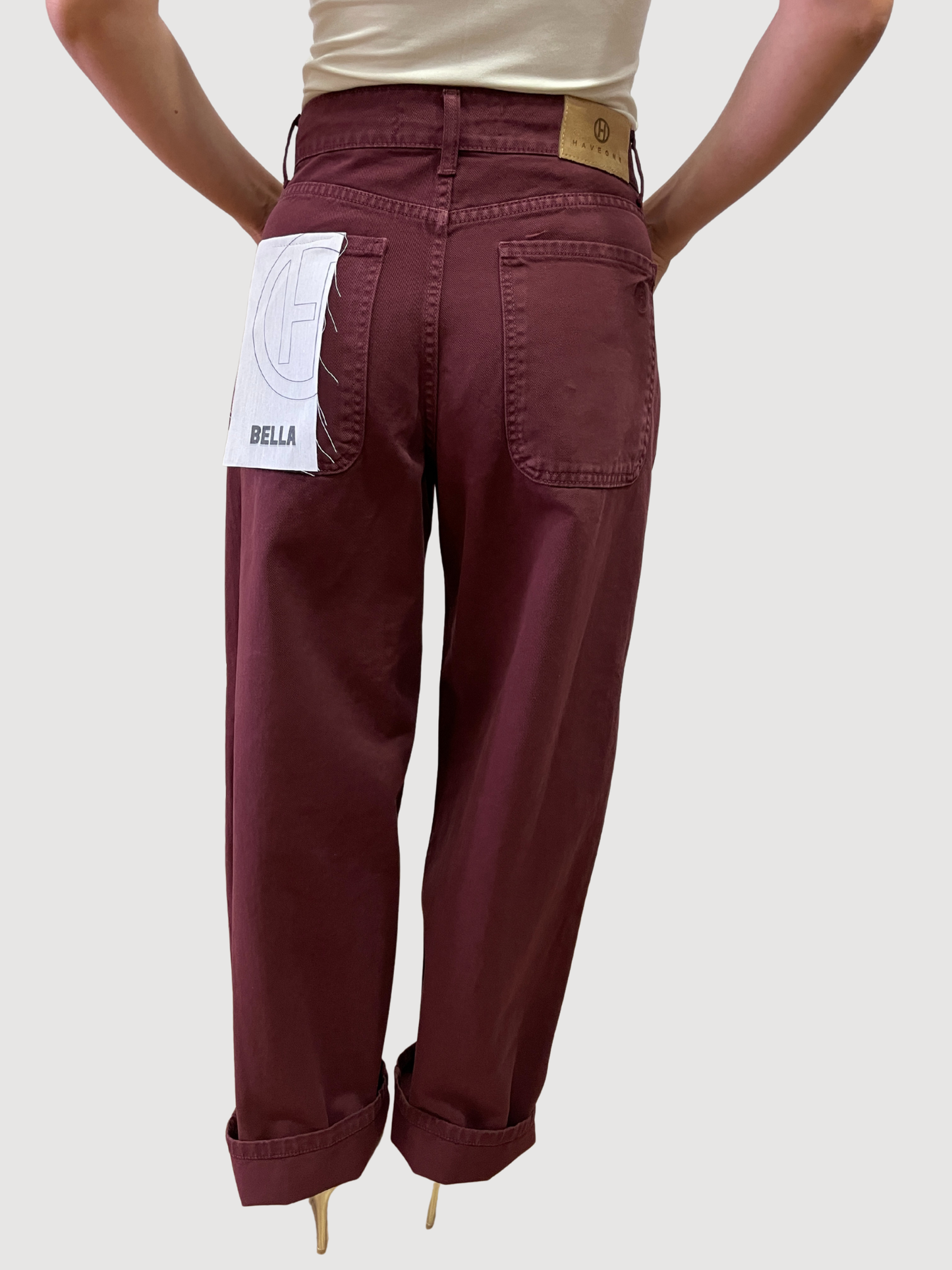HAVEONE - Jeans Bella grigio a vita alta con dettaglio rotture - più colori