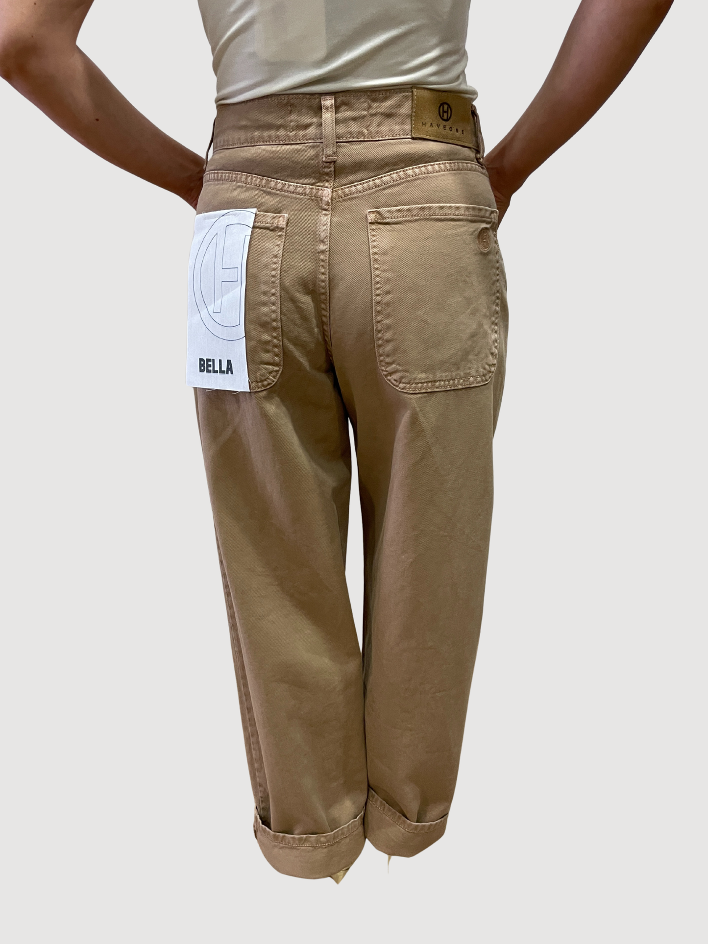 HAVEONE - Jeans Bella grigio a vita alta con dettaglio rotture - più colori