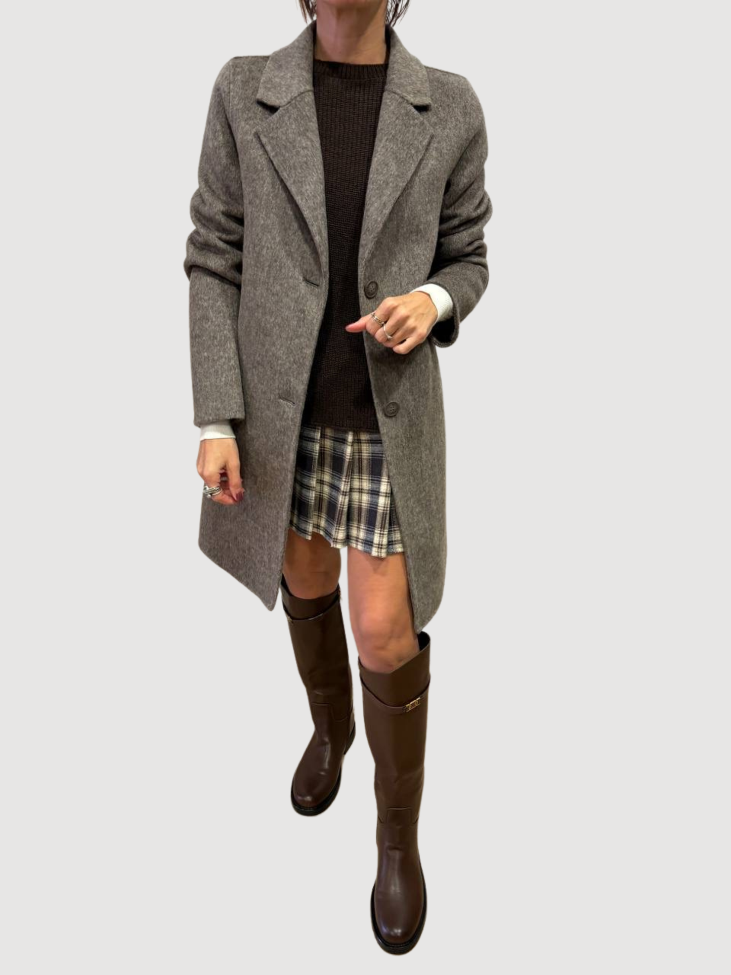 HAVEONE - Cappotto moro handmade al ginocchio con bottoni