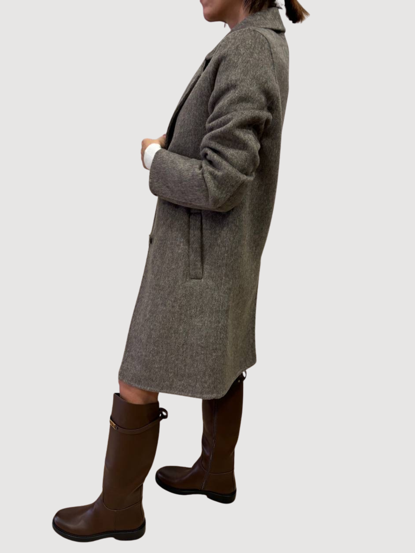 HAVEONE - Cappotto moro handmade al ginocchio con bottoni