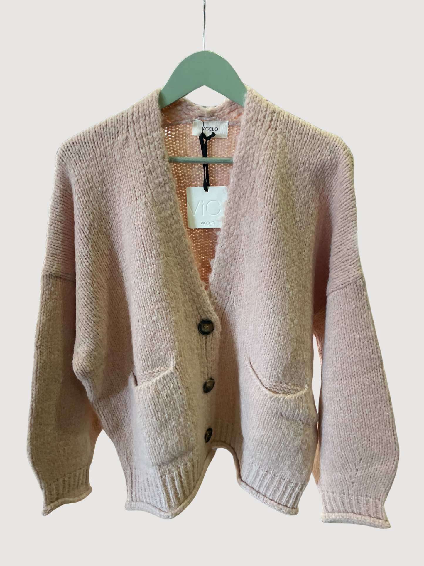 VICOLO - Cardigan in maglia con bottoni e tasche frontali - più colori