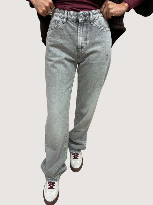 VICOLO - Jeans Alex in denim grigio a palazzo dritto