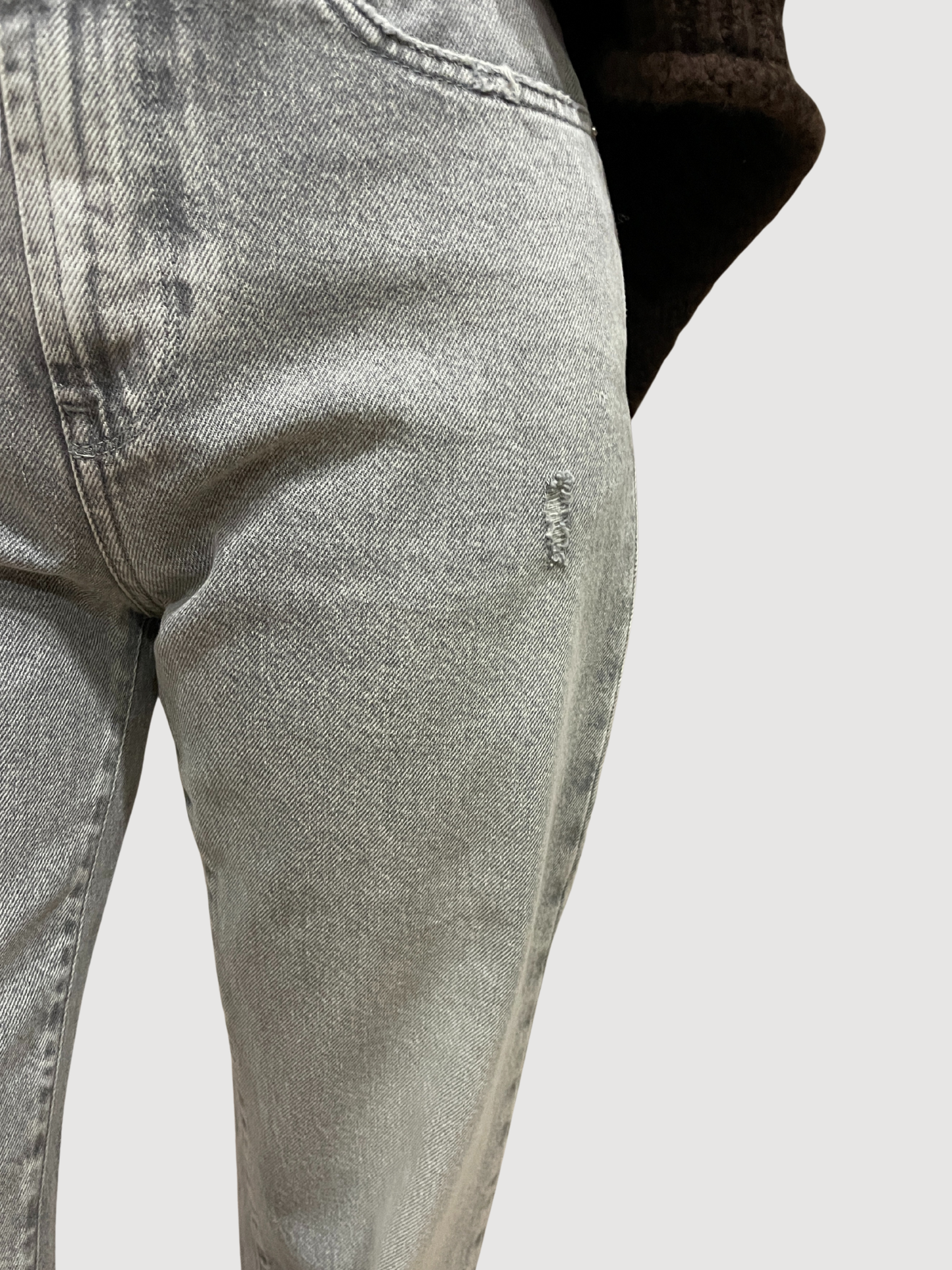 VICOLO - Jeans Alex in denim grigio a palazzo dritto