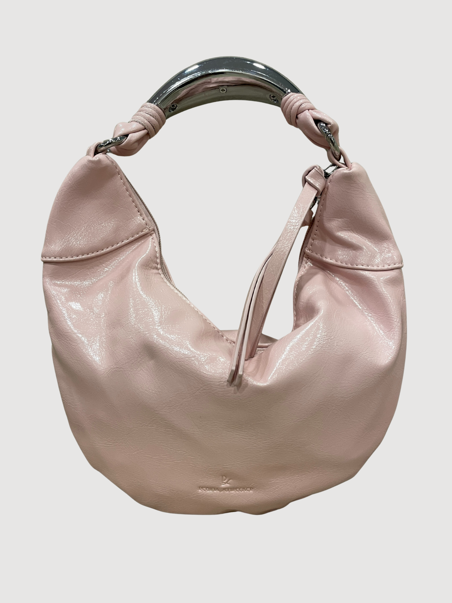 Borsa in ecopelle a mezzaluna rosa soft