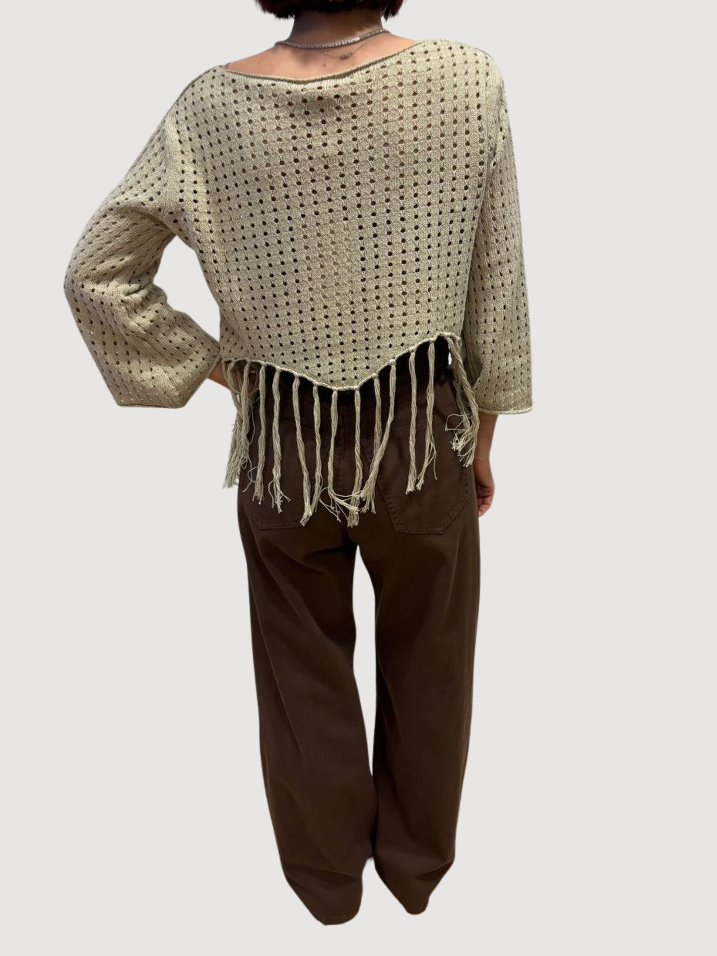 SOUVENIR - Jeans a vita alta fondente a palazzo dritto