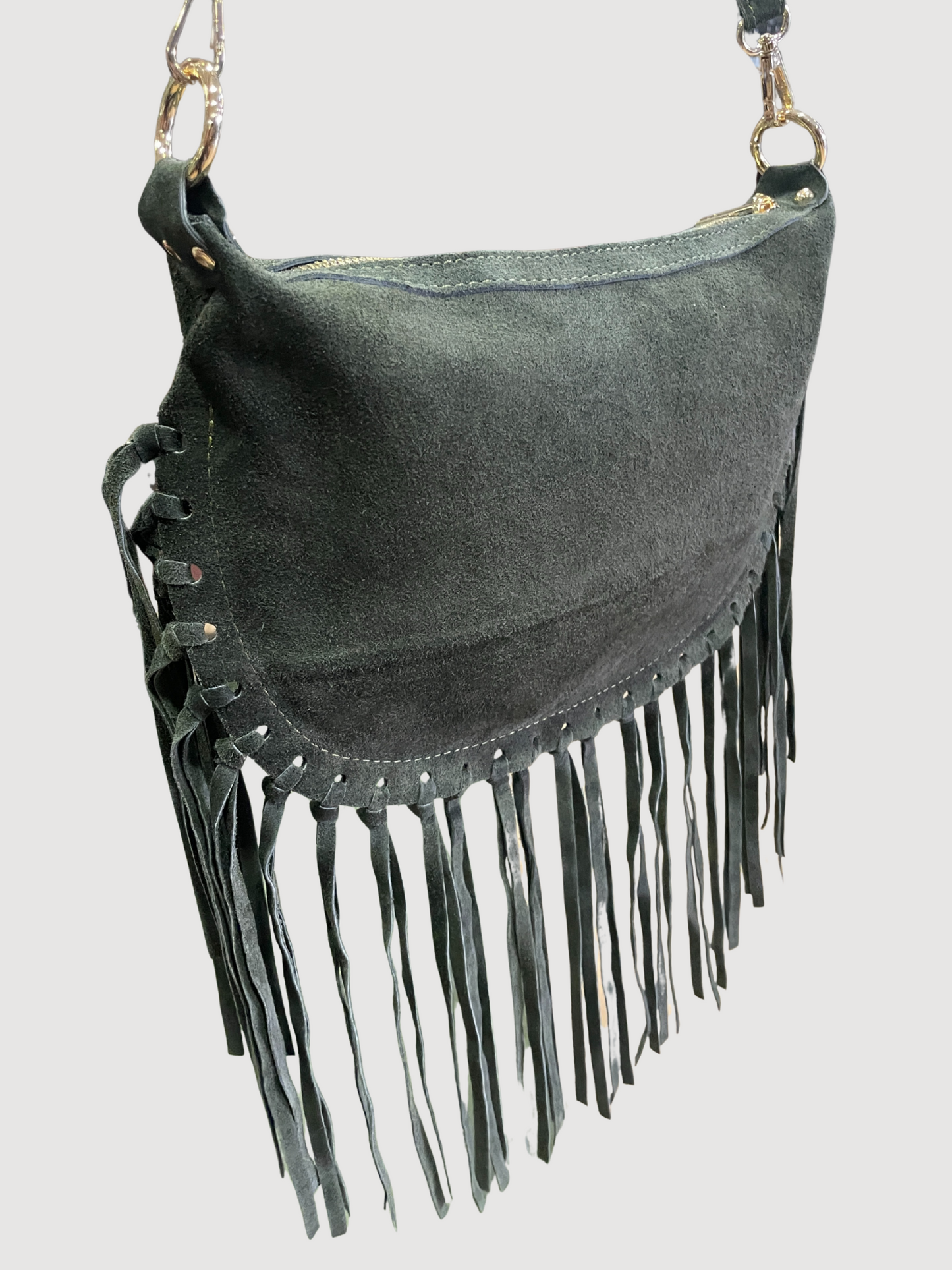 Borsa in suede ciligia con frange - più colori