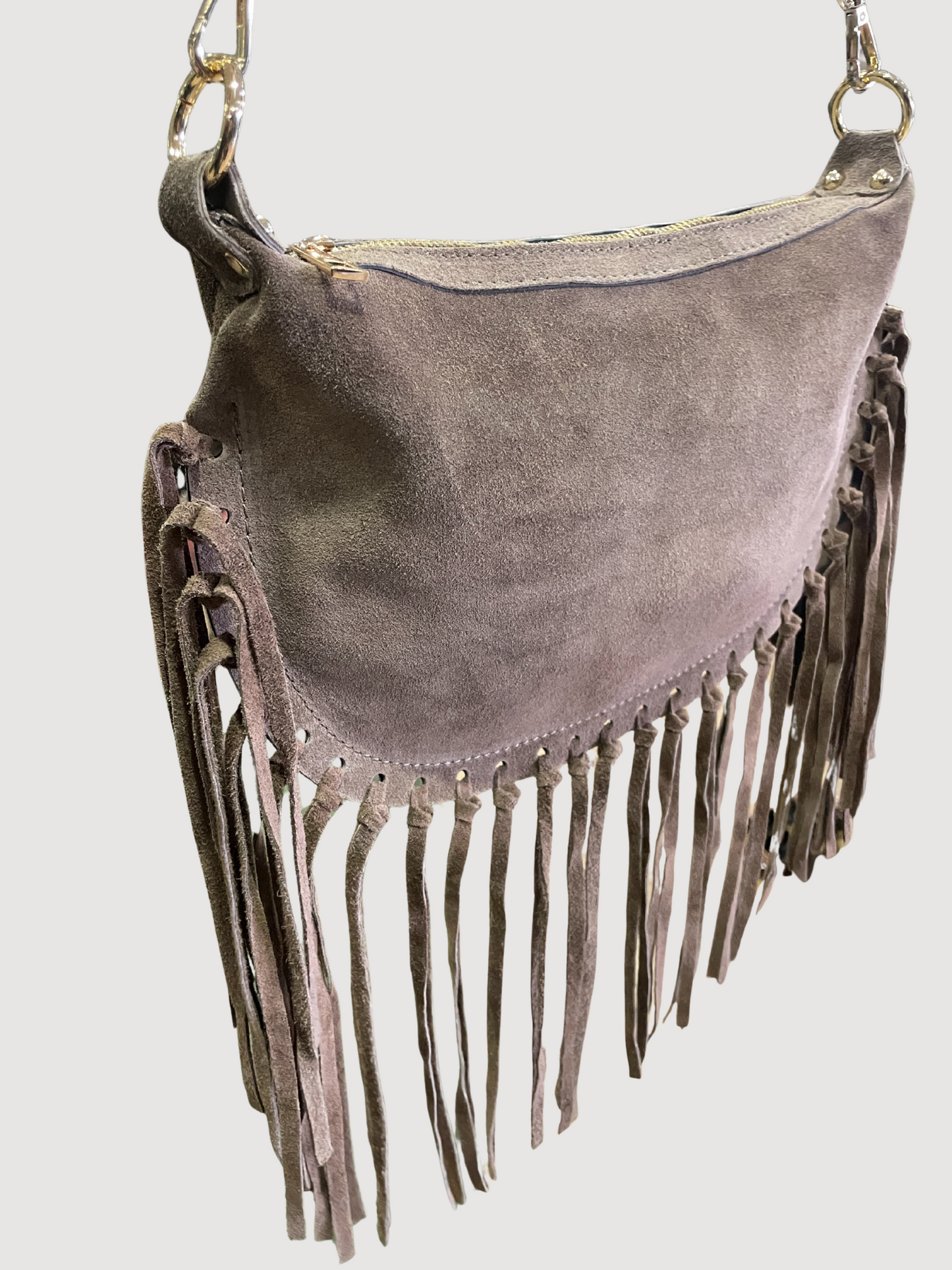 Borsa in suede ciligia con frange - più colori
