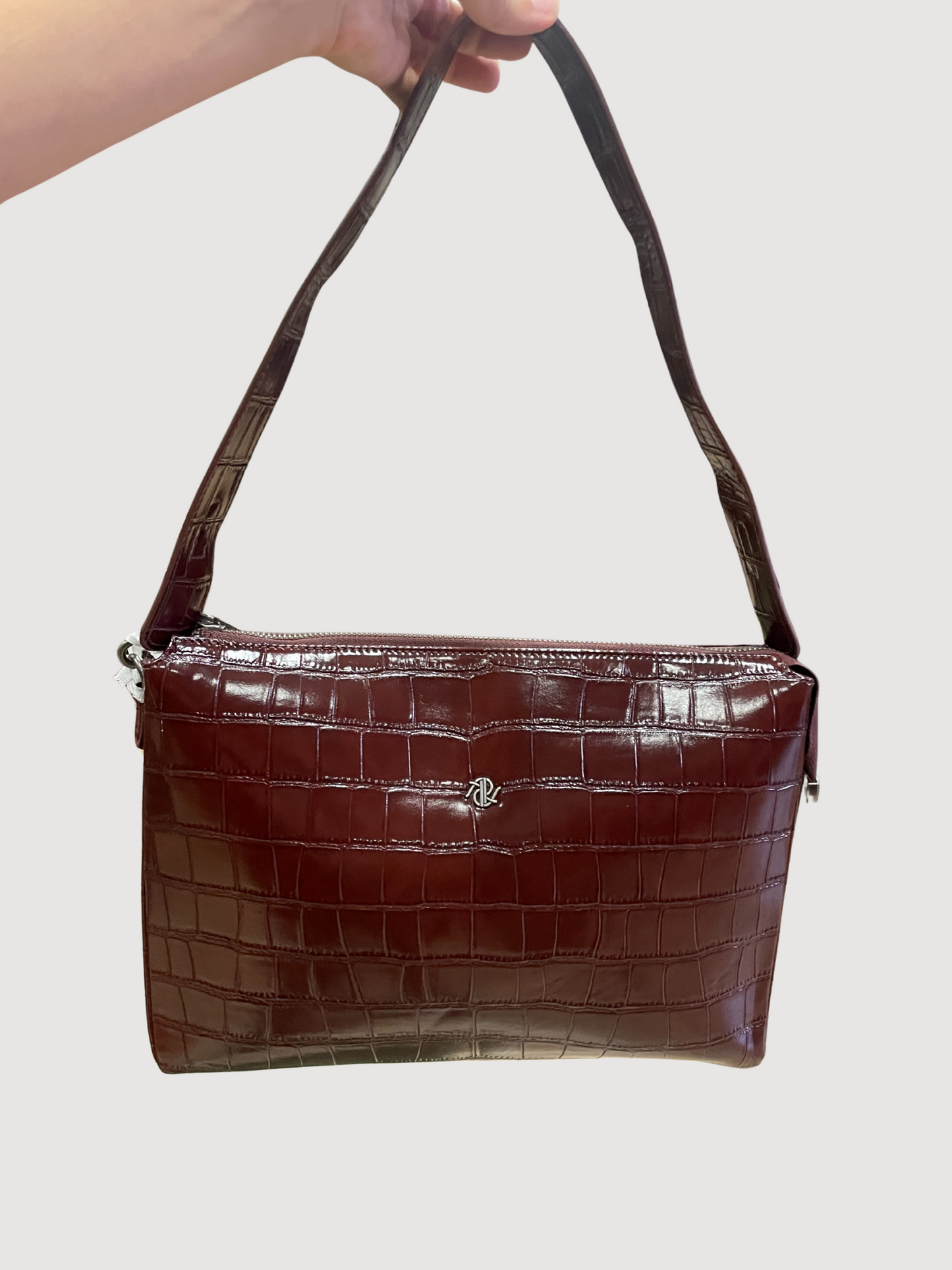 Borsa coccodrillo in ecopelle con manico - più colori