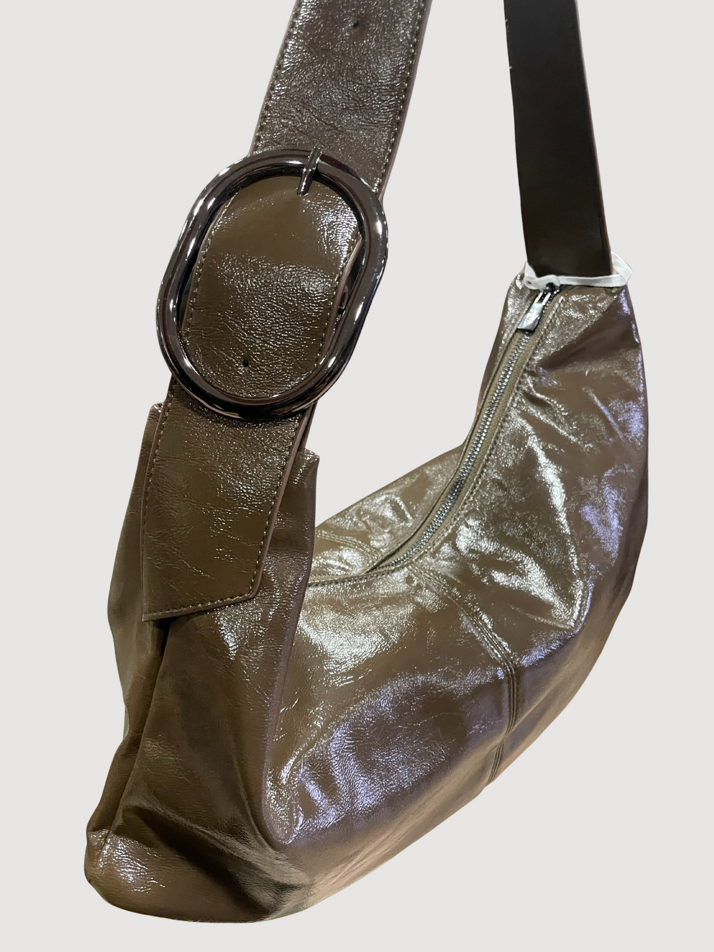 Borsa nera in ecopelle a mezzaluna - più colori