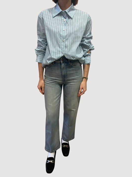 SAIPH - Camicia over a righe con dettaglio laccetti