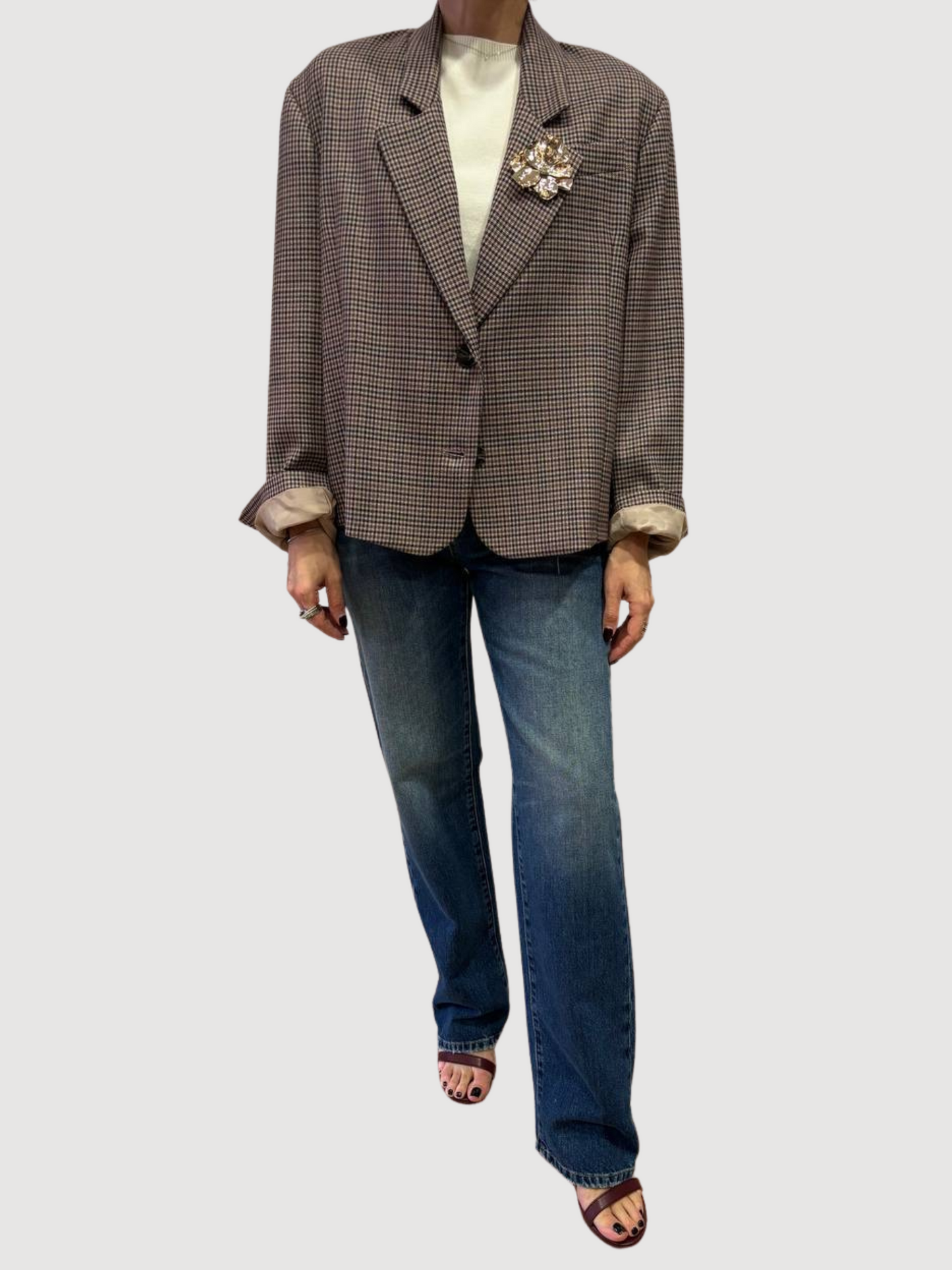 VICOLO - Jeans Alex a palazzo dritto wide leg in denim scuro