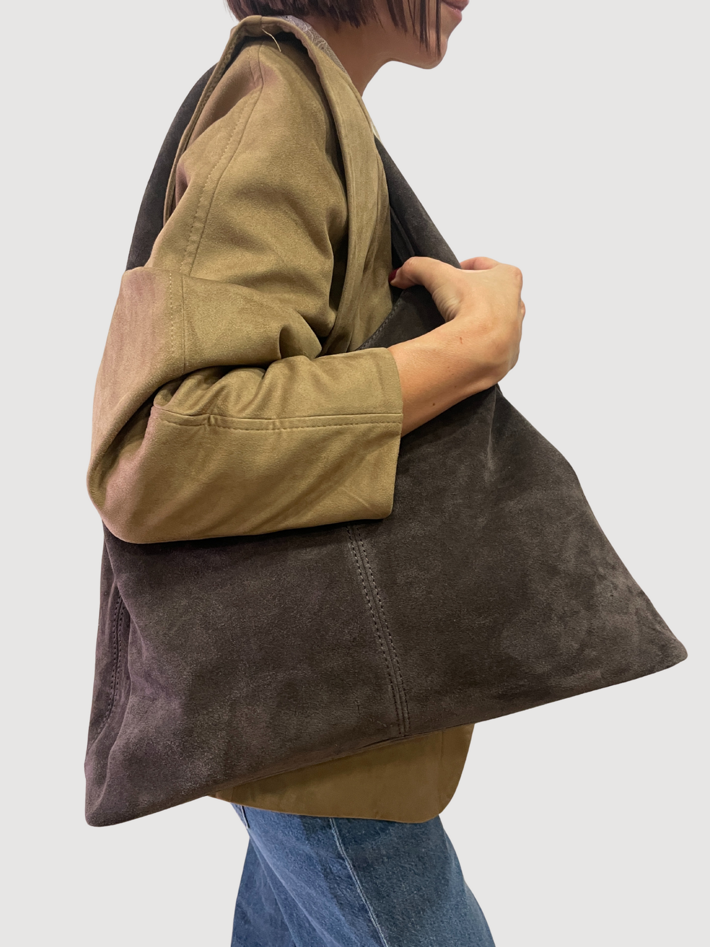 Borsa in pelle grande con manici - più colori