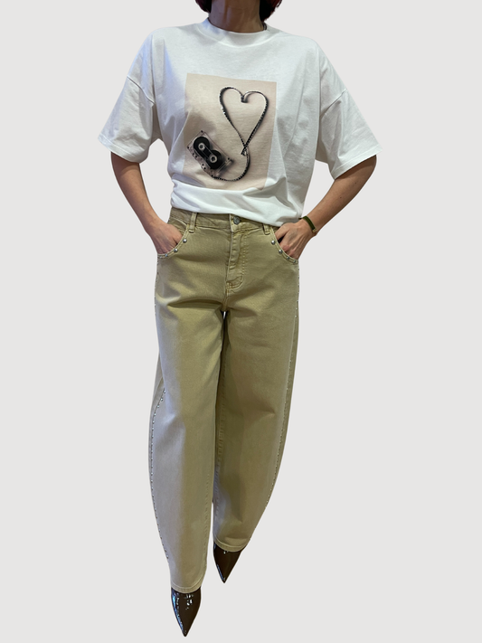 VICOLO - T-shirt over con dettaglio stampa