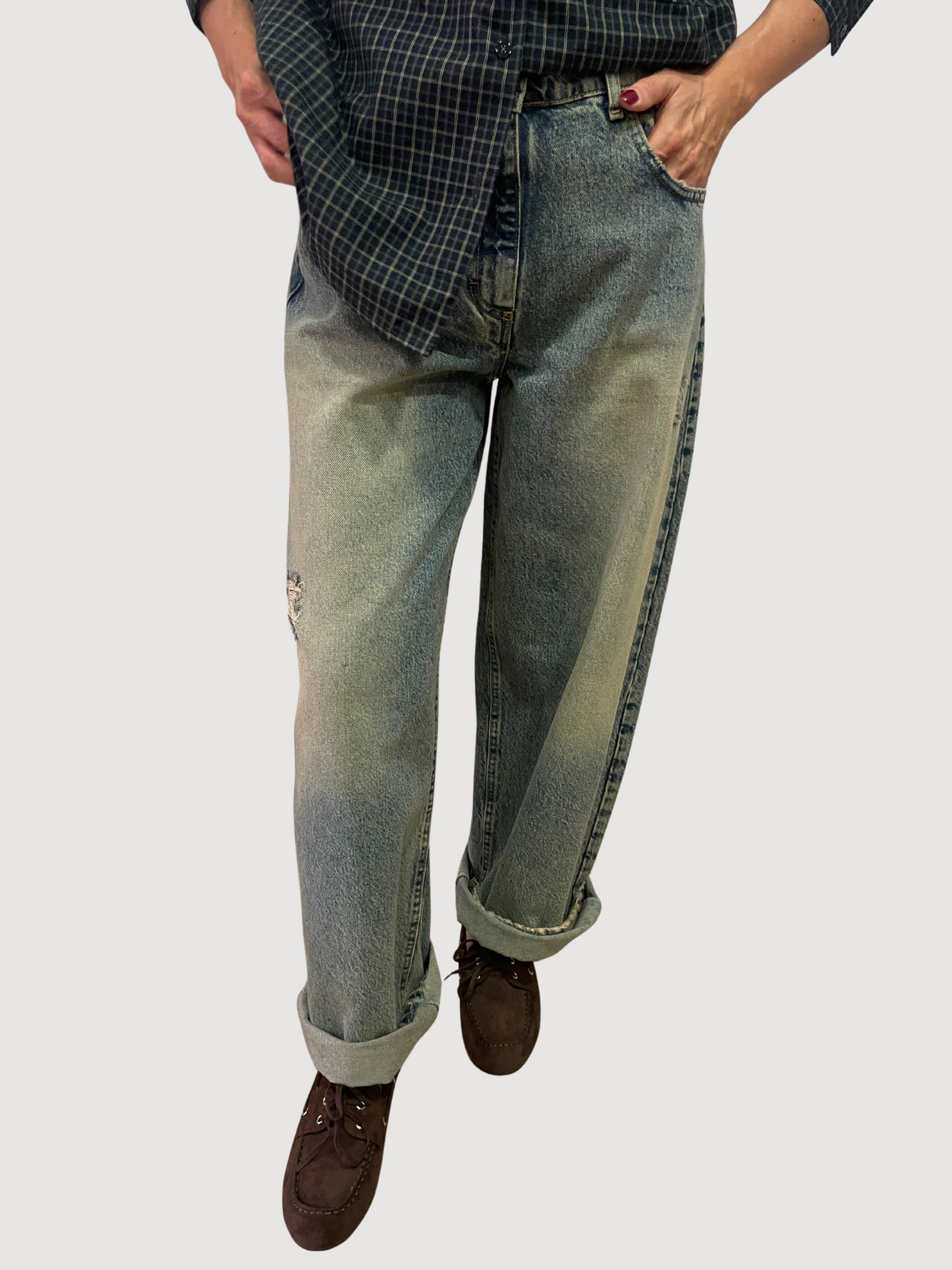 HAVEONE - Jeans Bella in denim baggy fit con rotture