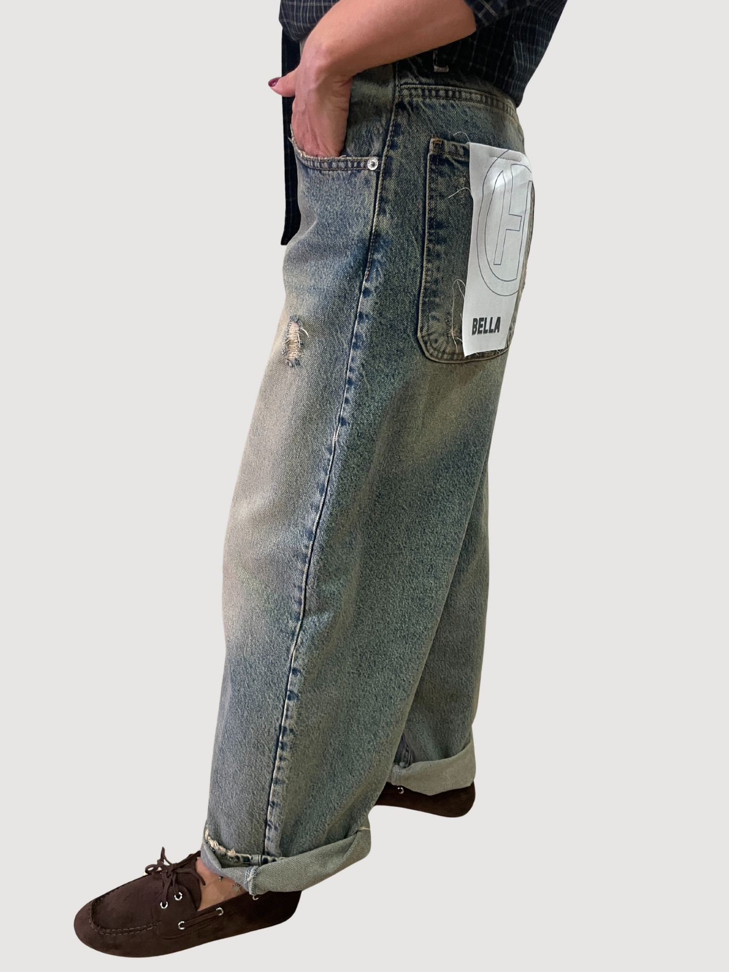 HAVEONE - Jeans Bella in denim baggy fit con rotture