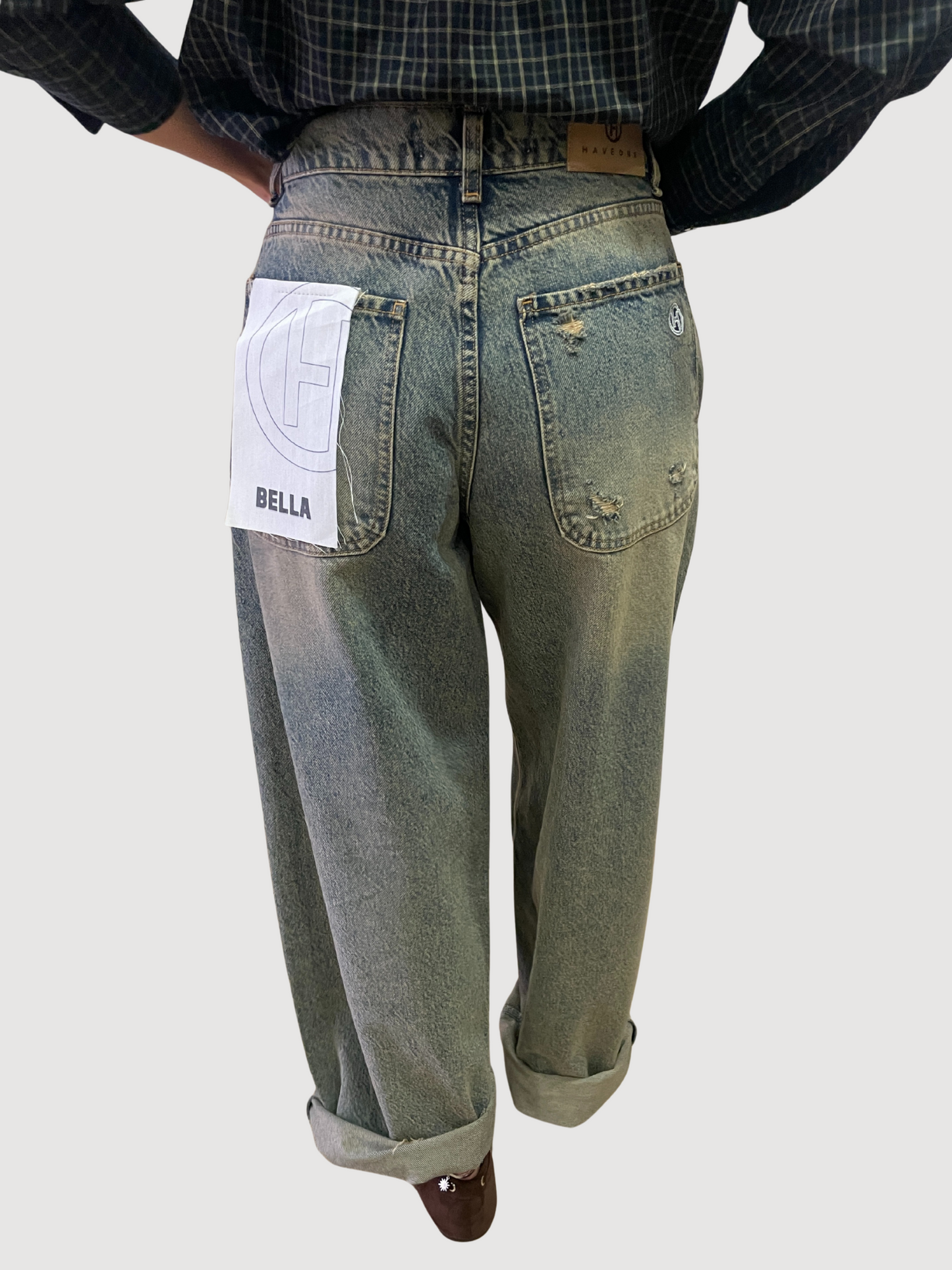 HAVEONE - Jeans Bella in denim baggy fit con rotture