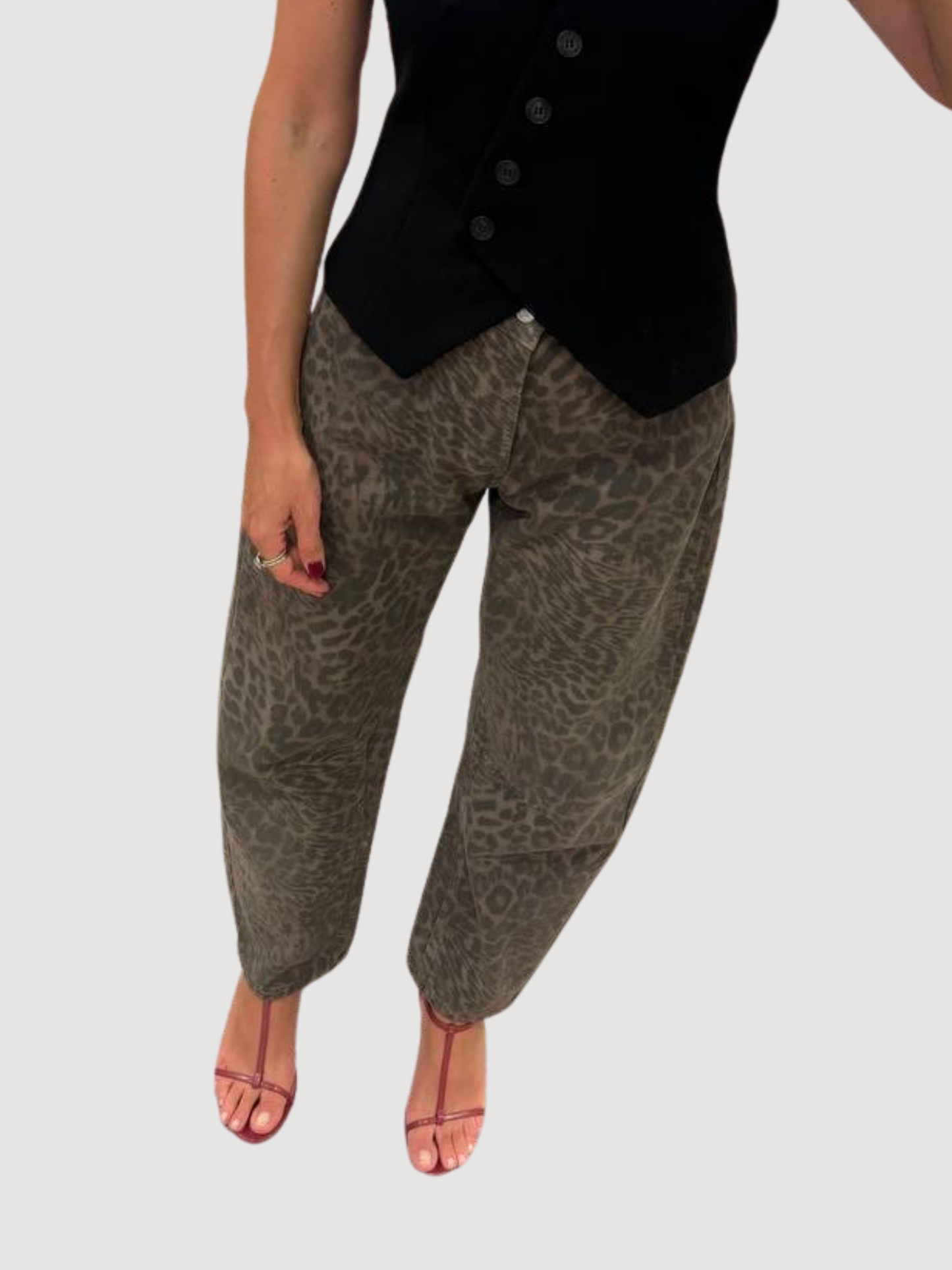HAVEONE - Jeans fondente maculato baggy fit a vita alta