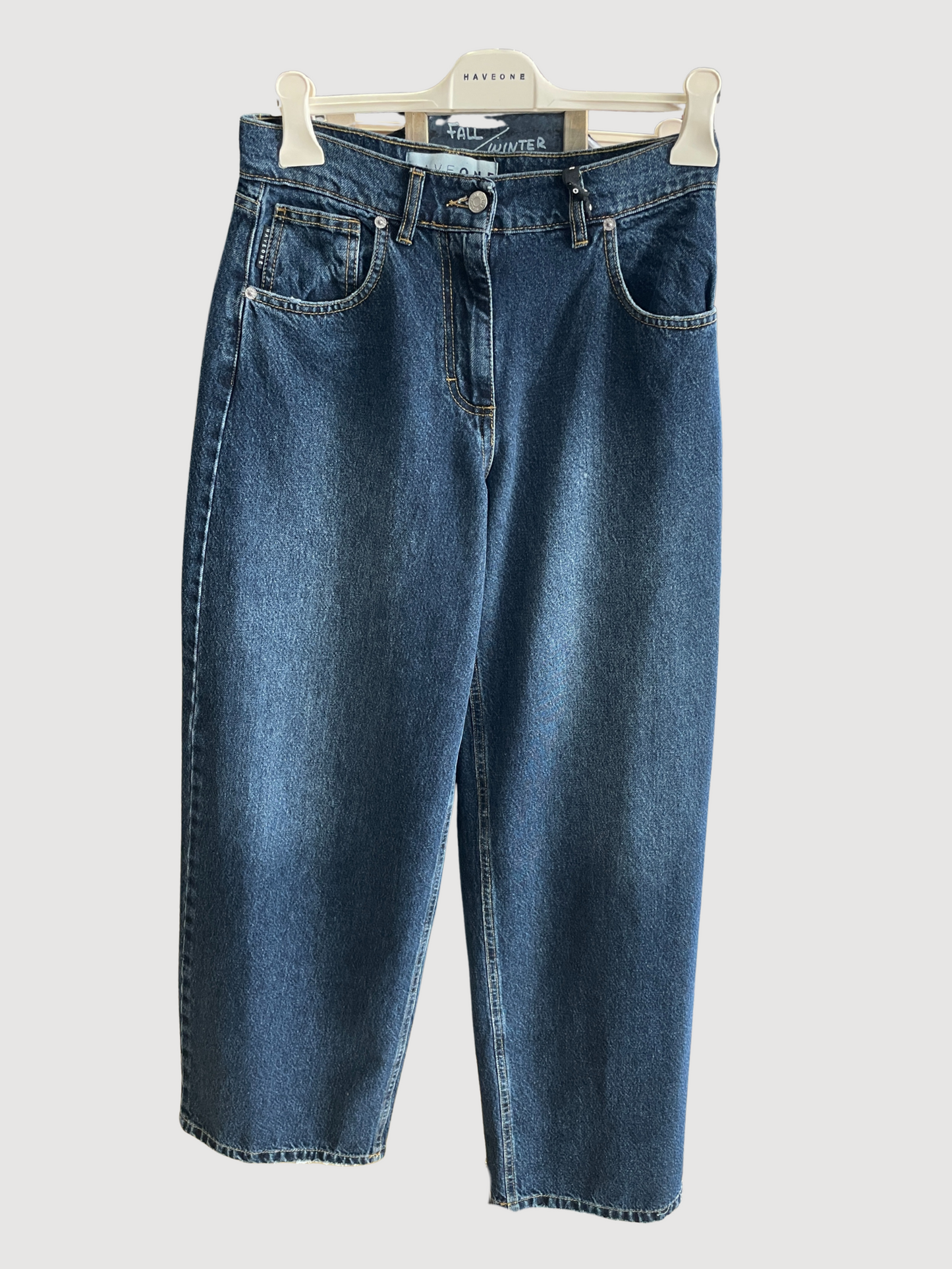 HAVEONE - Jeans Bella in denim scuro a vita alta