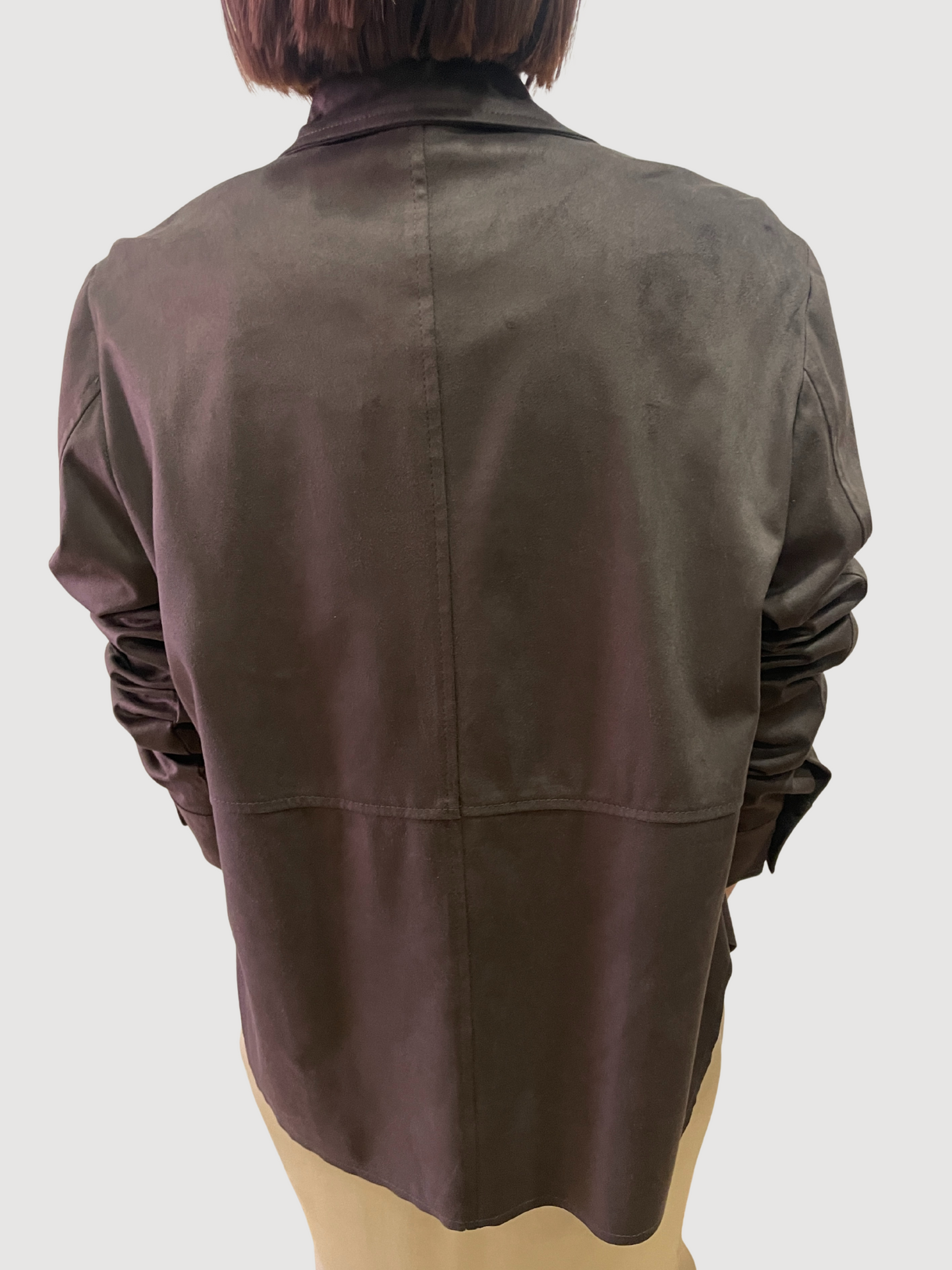 KAOS - Camicia in suede fondente con chiusura con bottoni