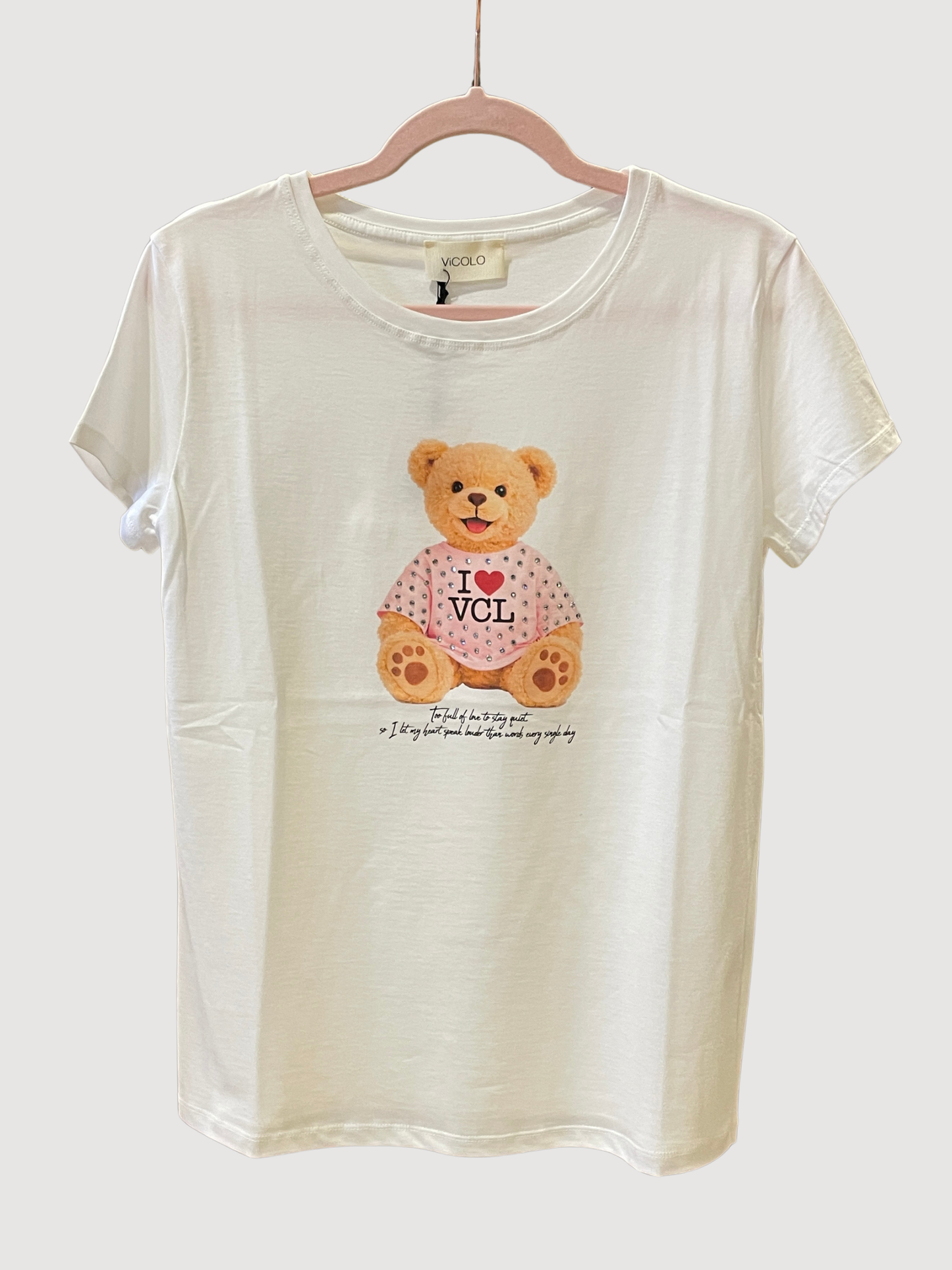 VICOLO - T-shirt in figura con stampa con orsetto "I love Vicolo"