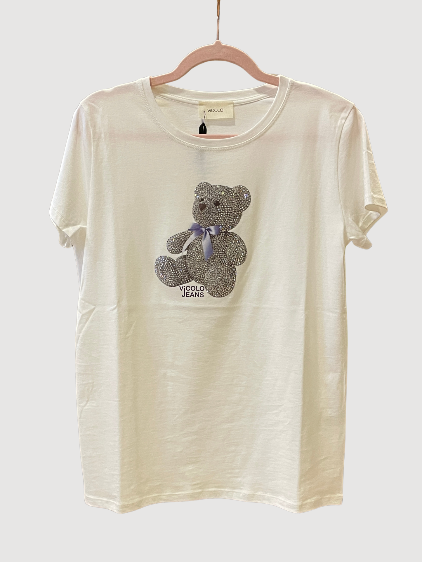 VICOLO - T-shirt in figura con orsetto di strass