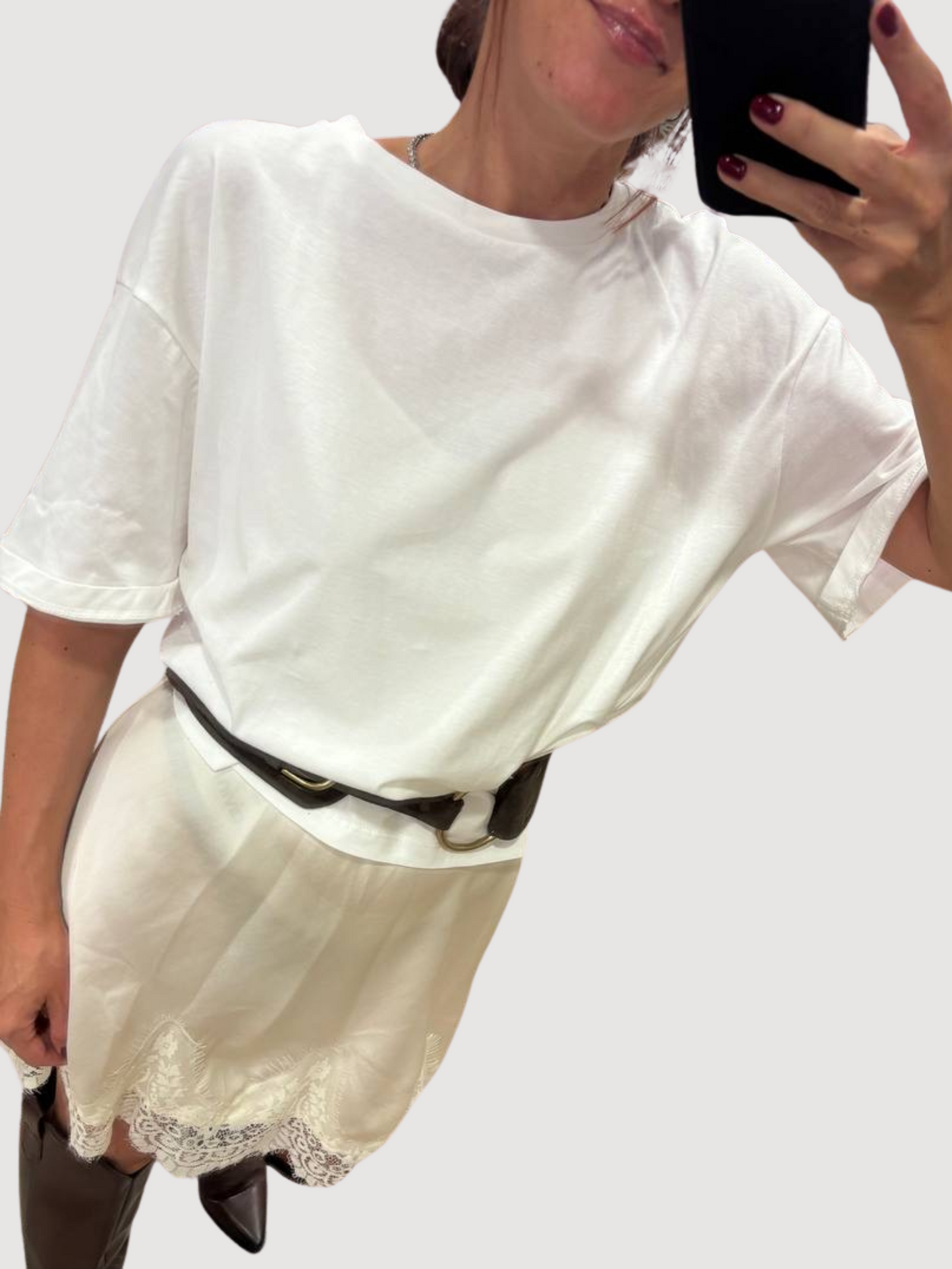 SOUVENIR - Abito con t-shirt over rimovibile e abito sottoveste con pizzo - più colori