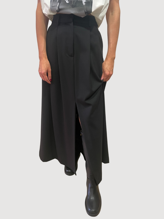 SOUVENIR - Gonna nera lunga con pinces e spacco frontale - più colori