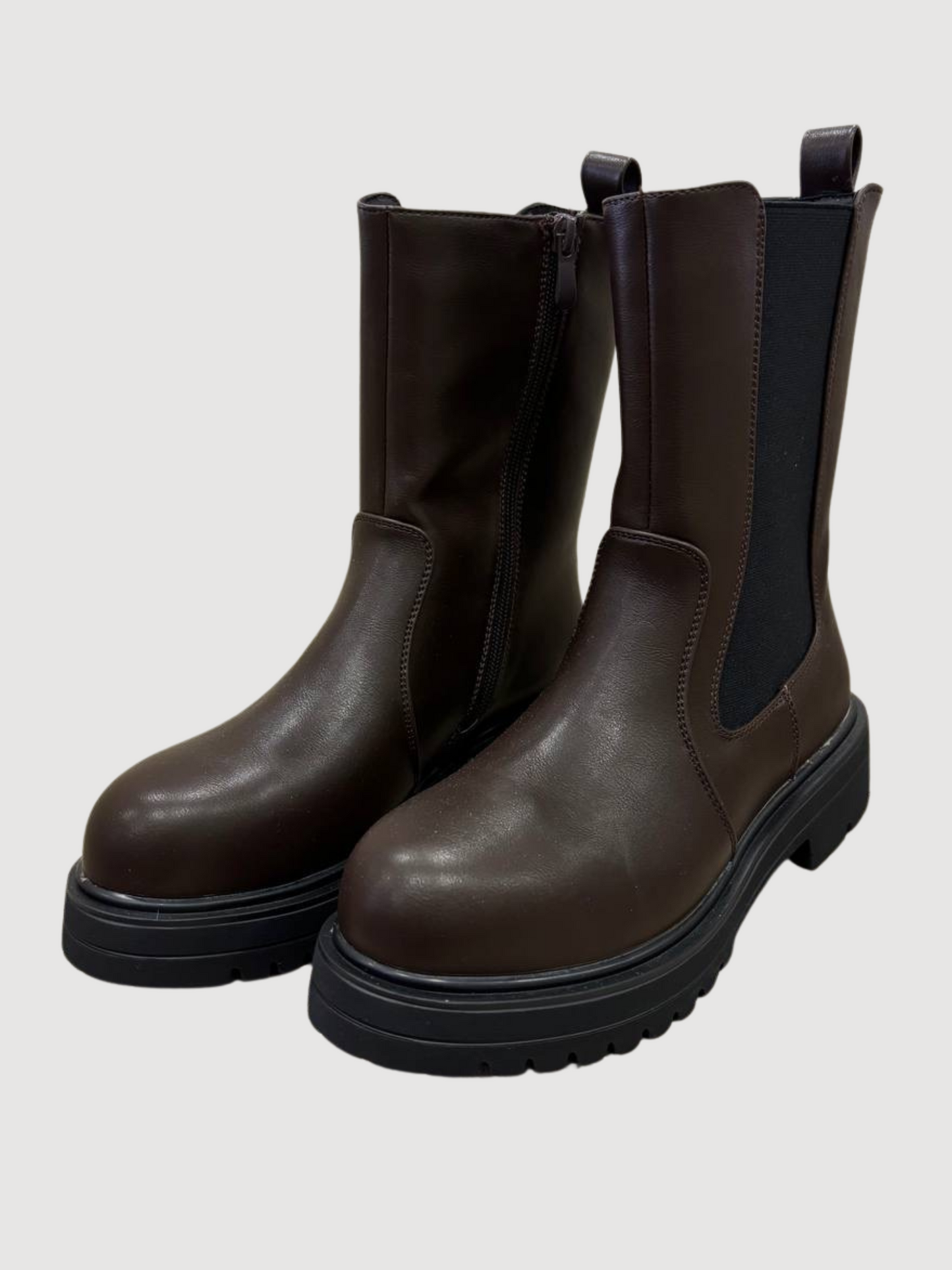 Stivaletto boot testa moro con platform e fascia elastica