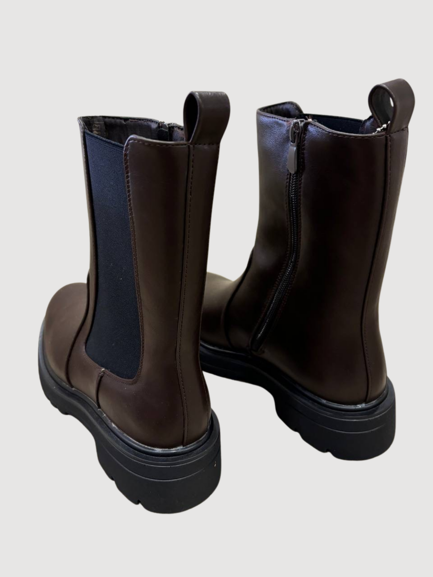 Stivaletto boot testa moro con platform e fascia elastica