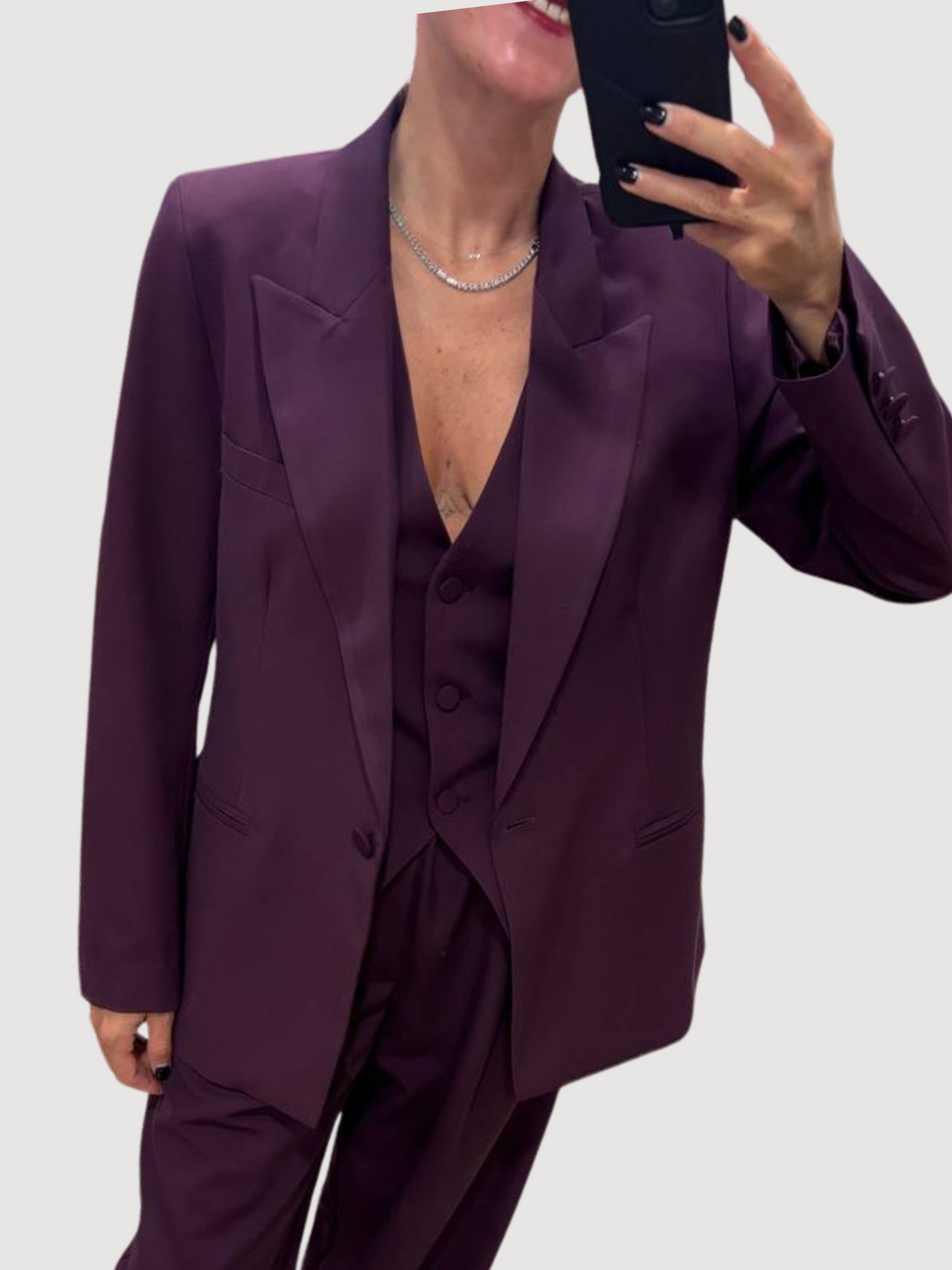 VICOLO - Gilet bordeaux con bottoni