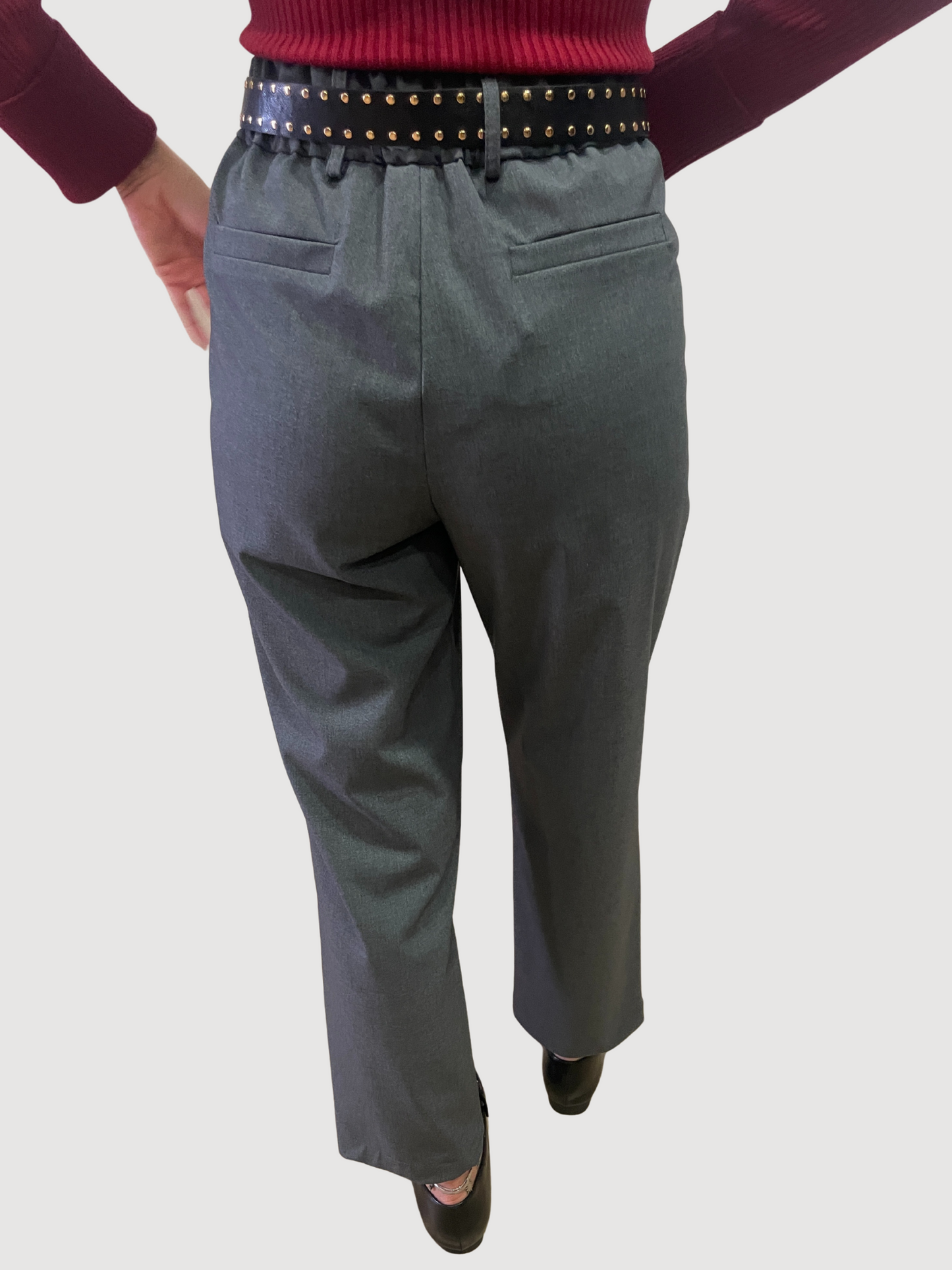SOUVENIR - Pantalone in jersey a vita alta con pinces - più colori
