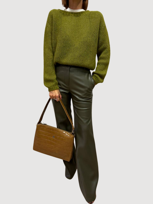 Borsa coccodrillo in ecopelle con manico - più colori