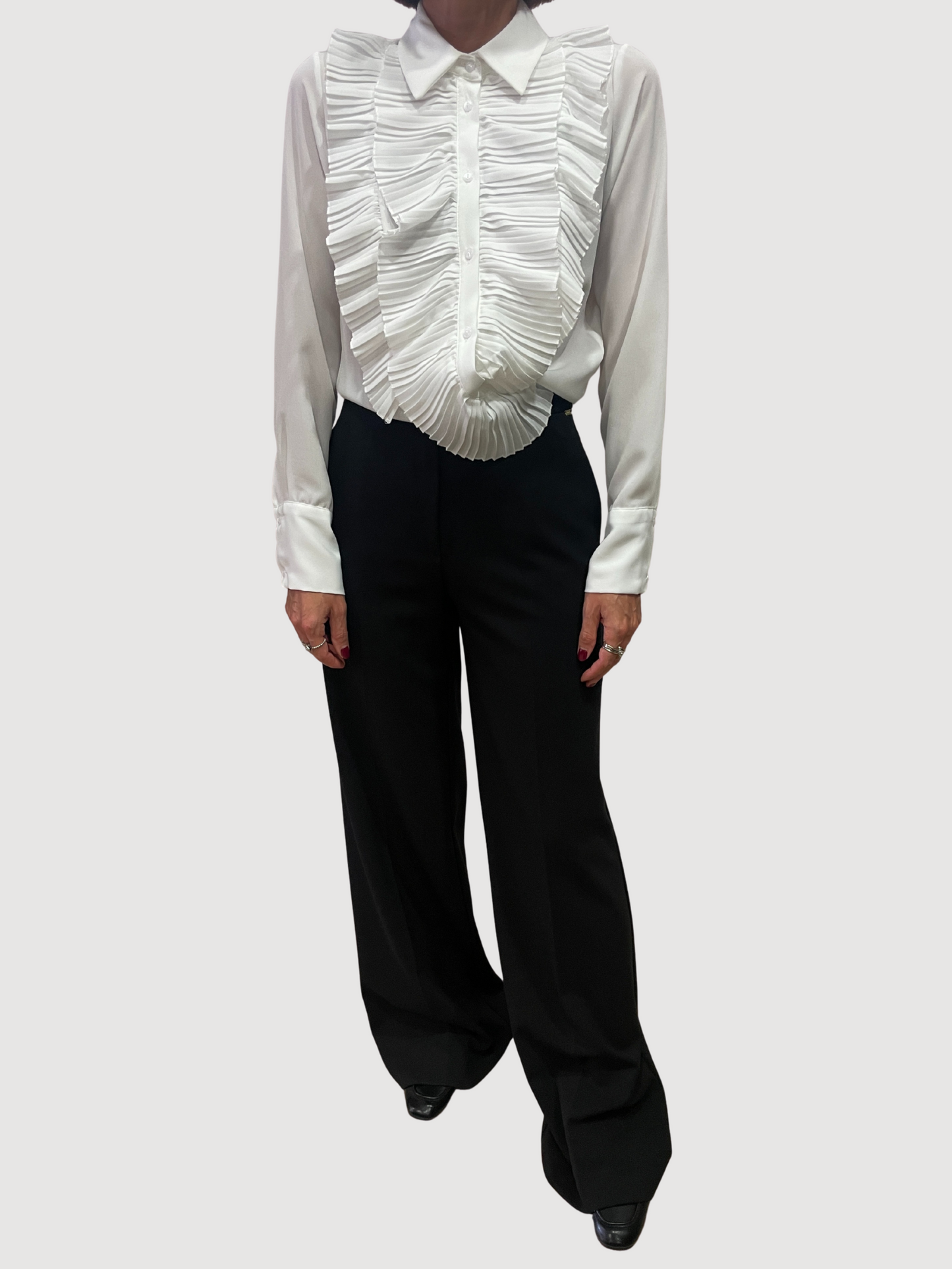 SOUVENIR - Camicia bianco ottico con dettaglio rouges