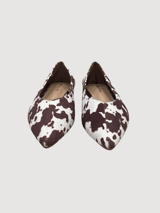 Ballerina a punta cow in eco velluto
