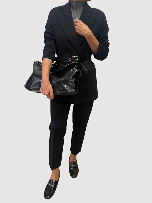 Borsa nera in ecopelle a mezzaluna - più colori