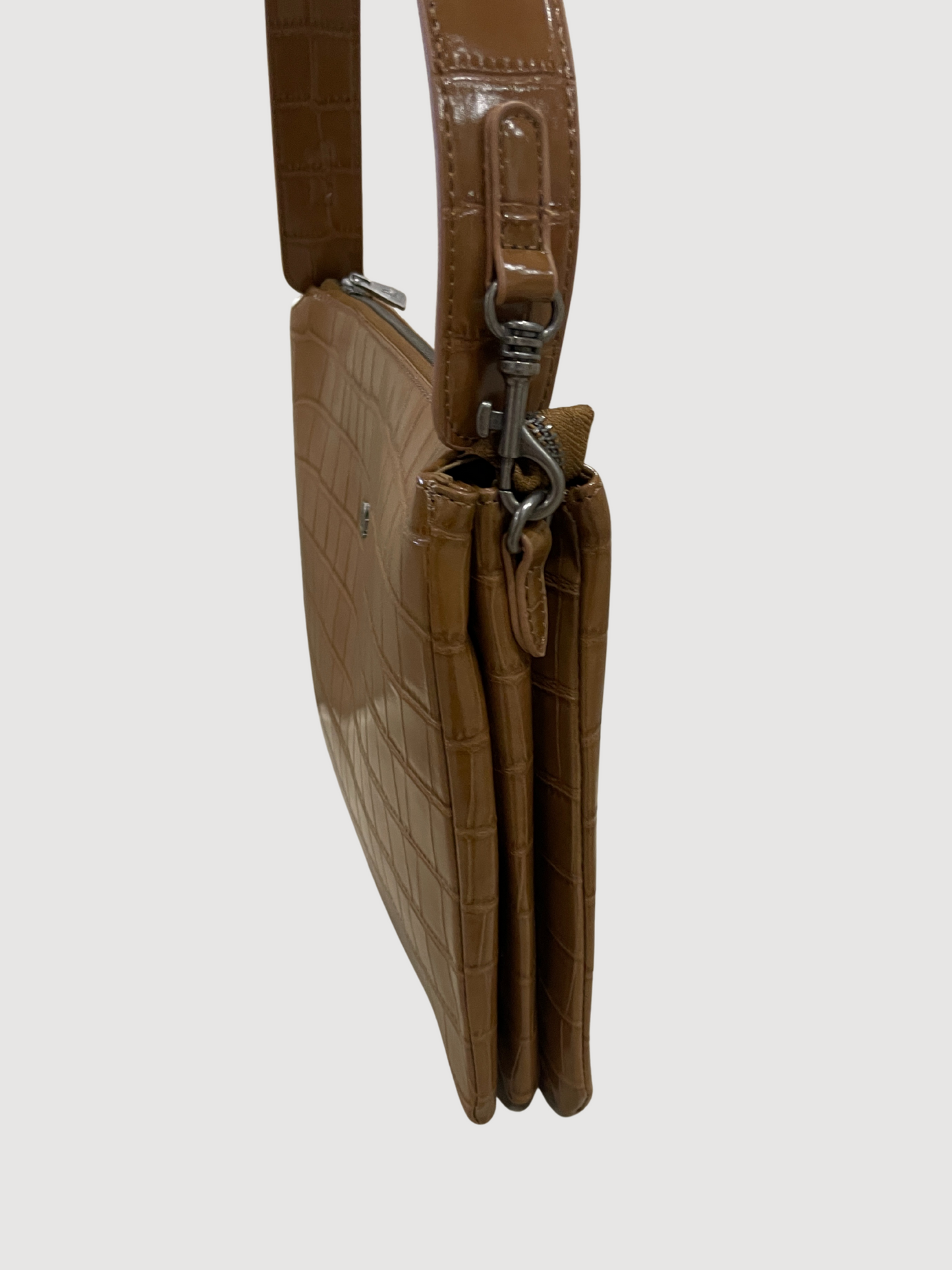 Borsa coccodrillo in ecopelle con manico - più colori