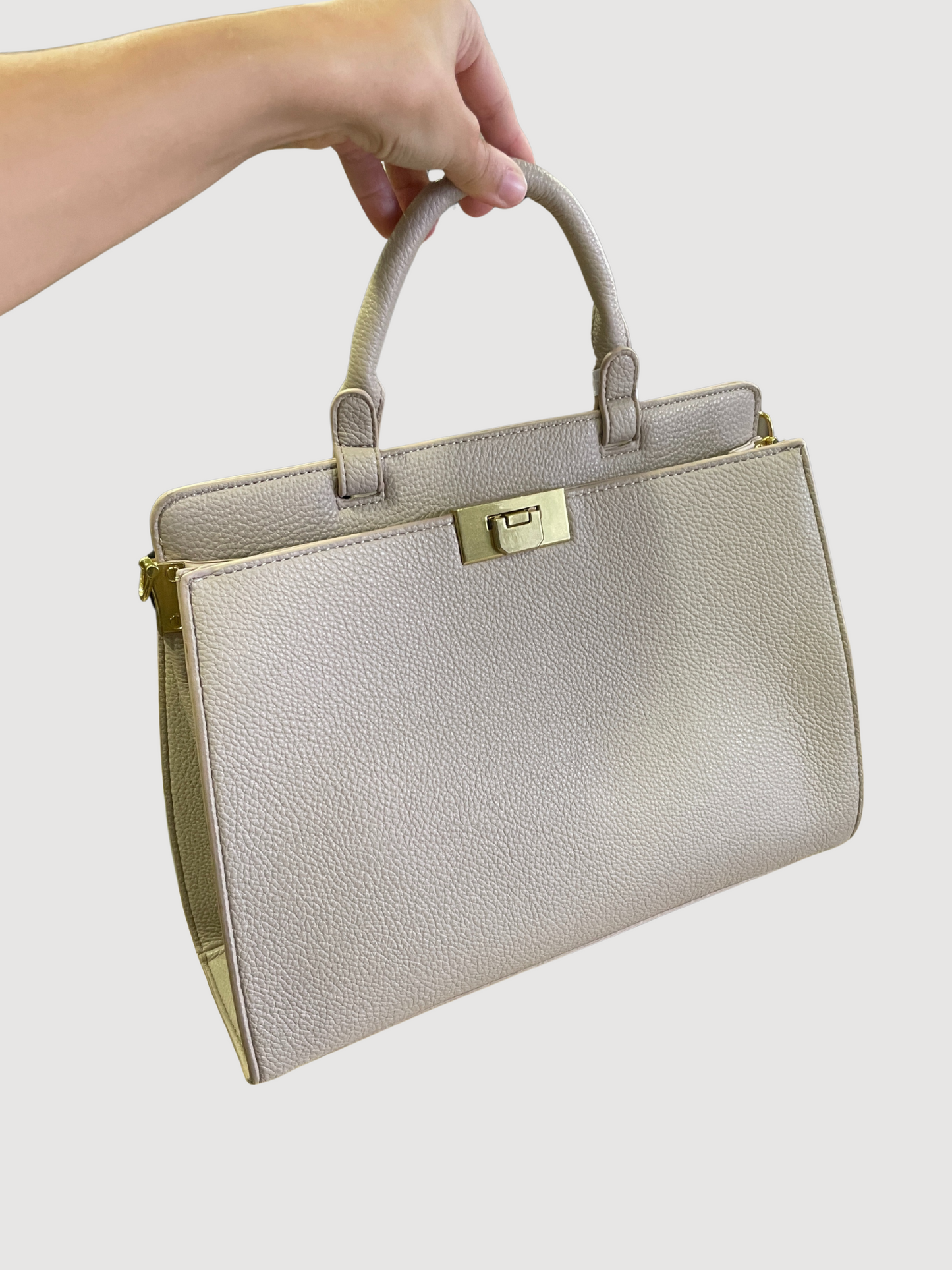 Borsa in ecopelle con manici - più colori