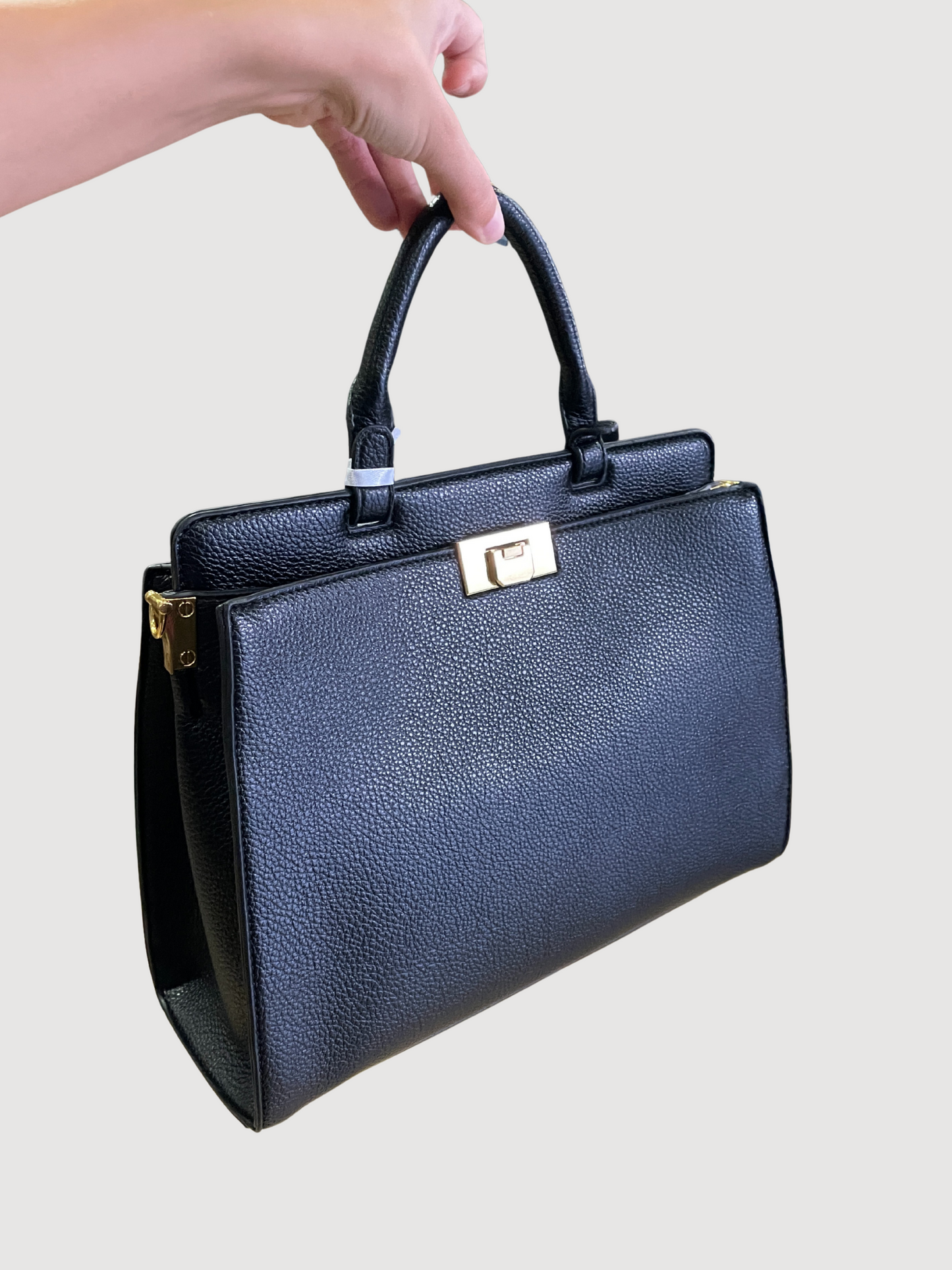 Borsa in ecopelle con manici - più colori