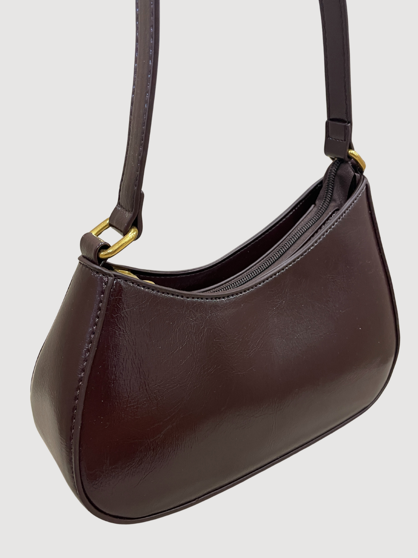 Borsa in ecopelle bordeaux asimmetrica con manico - più colori