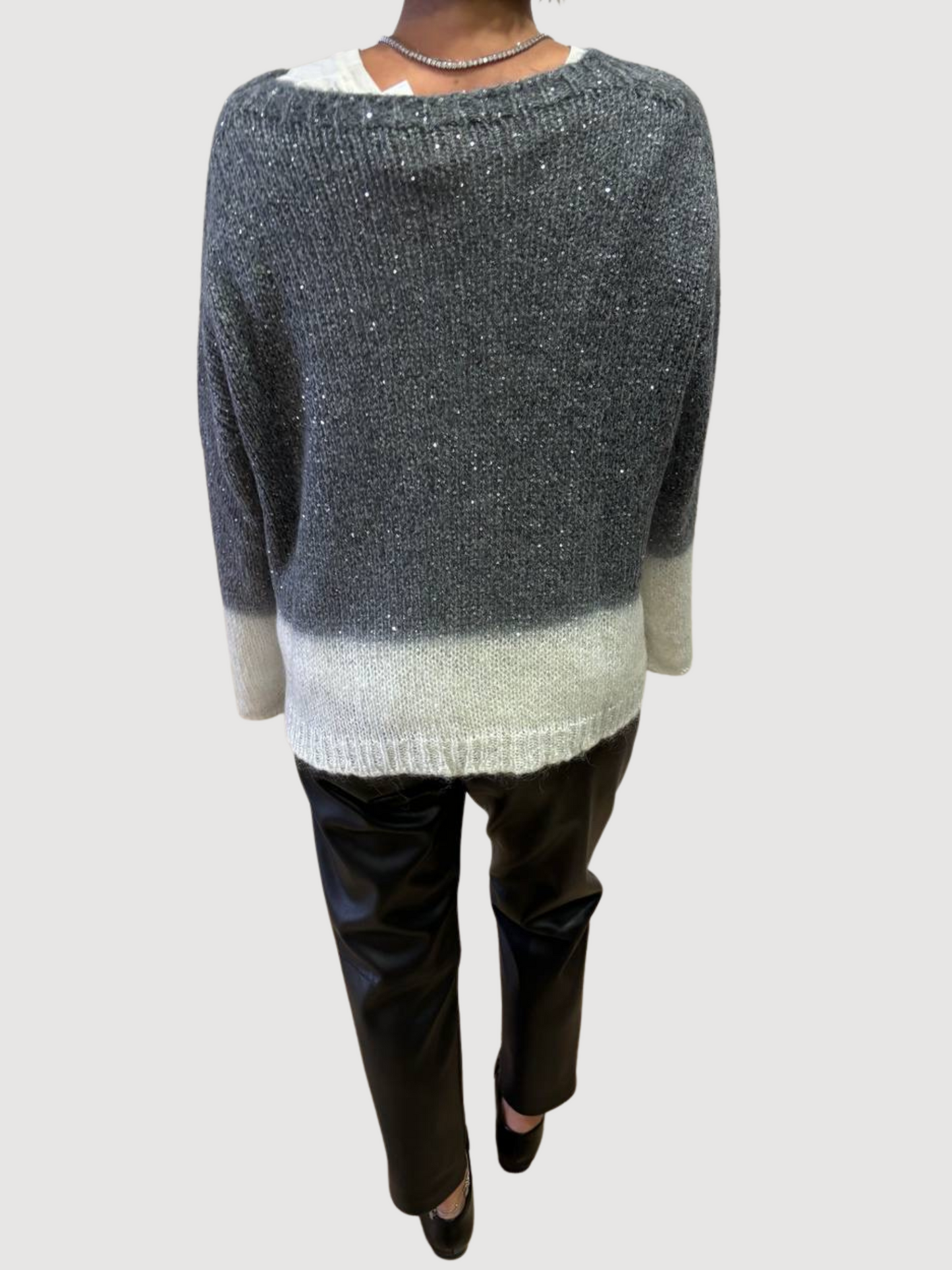 SOUVENIR - Pantalone in ecopelle baggy fit nero con elastico