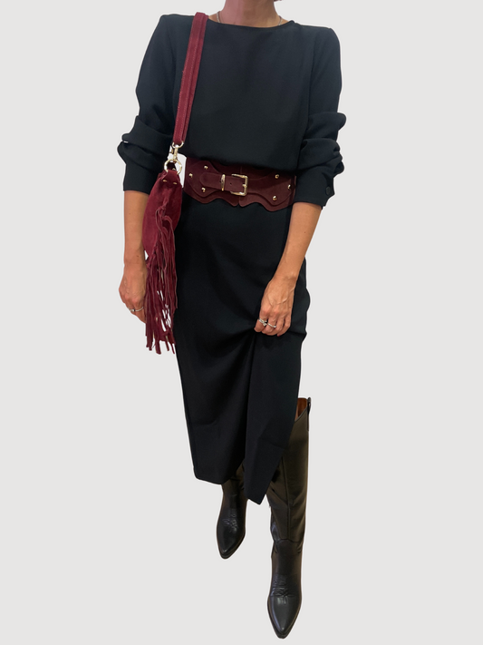 Borsa in suede ciligia con frange - più colori