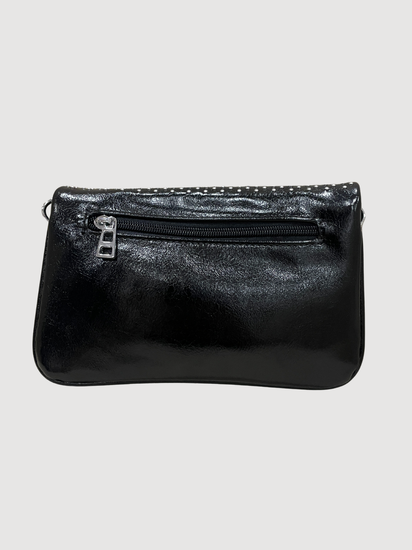 Borsa nera con piccole borchie e tracolla - più colori
