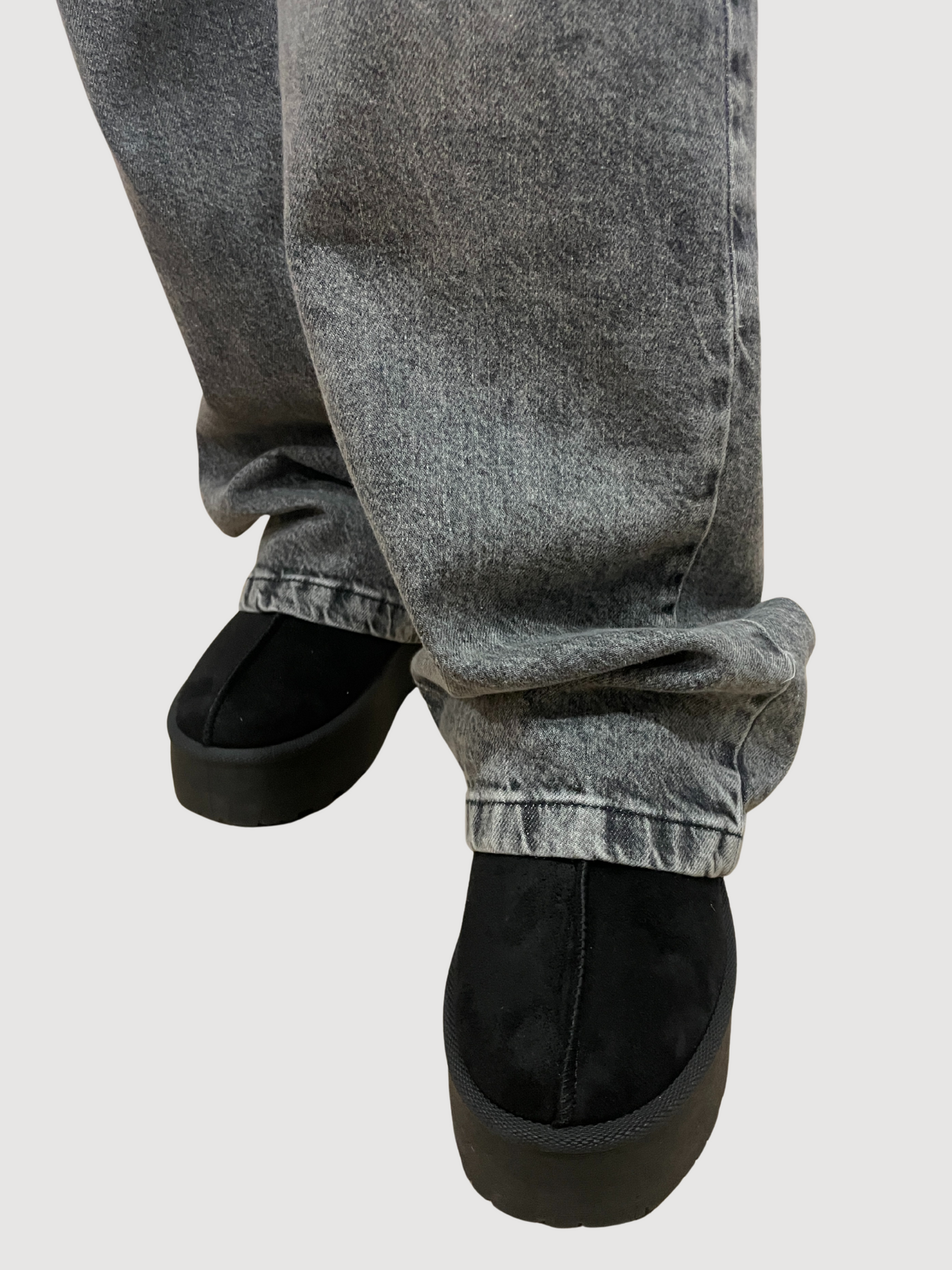 HAVEONE - Jeans London a palazzo dritto grigio