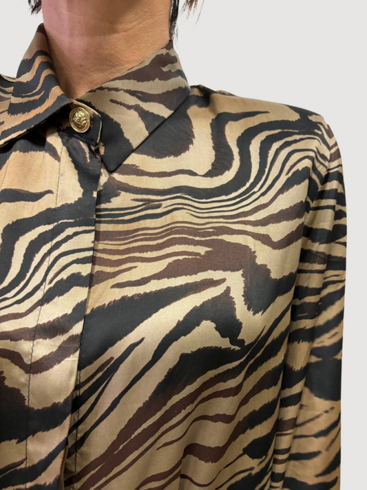 VICOLO - Abito corto chemisier con gonna aderente con stampa animalier