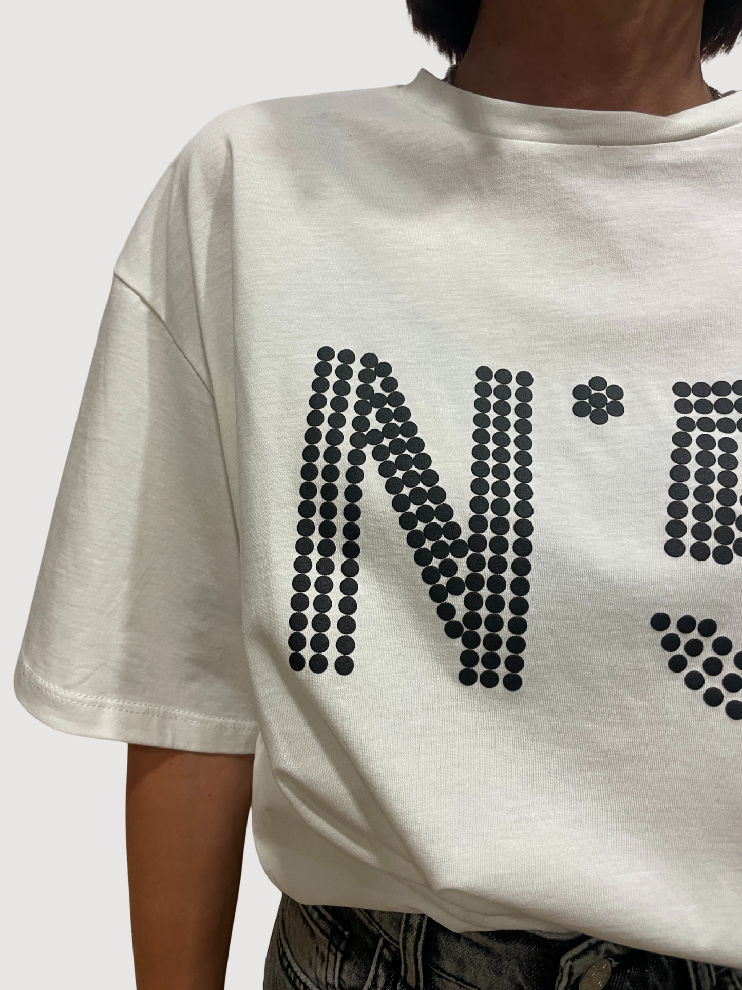SOUVENIR - T-shirt over burro con stampa "n°5" - più colori