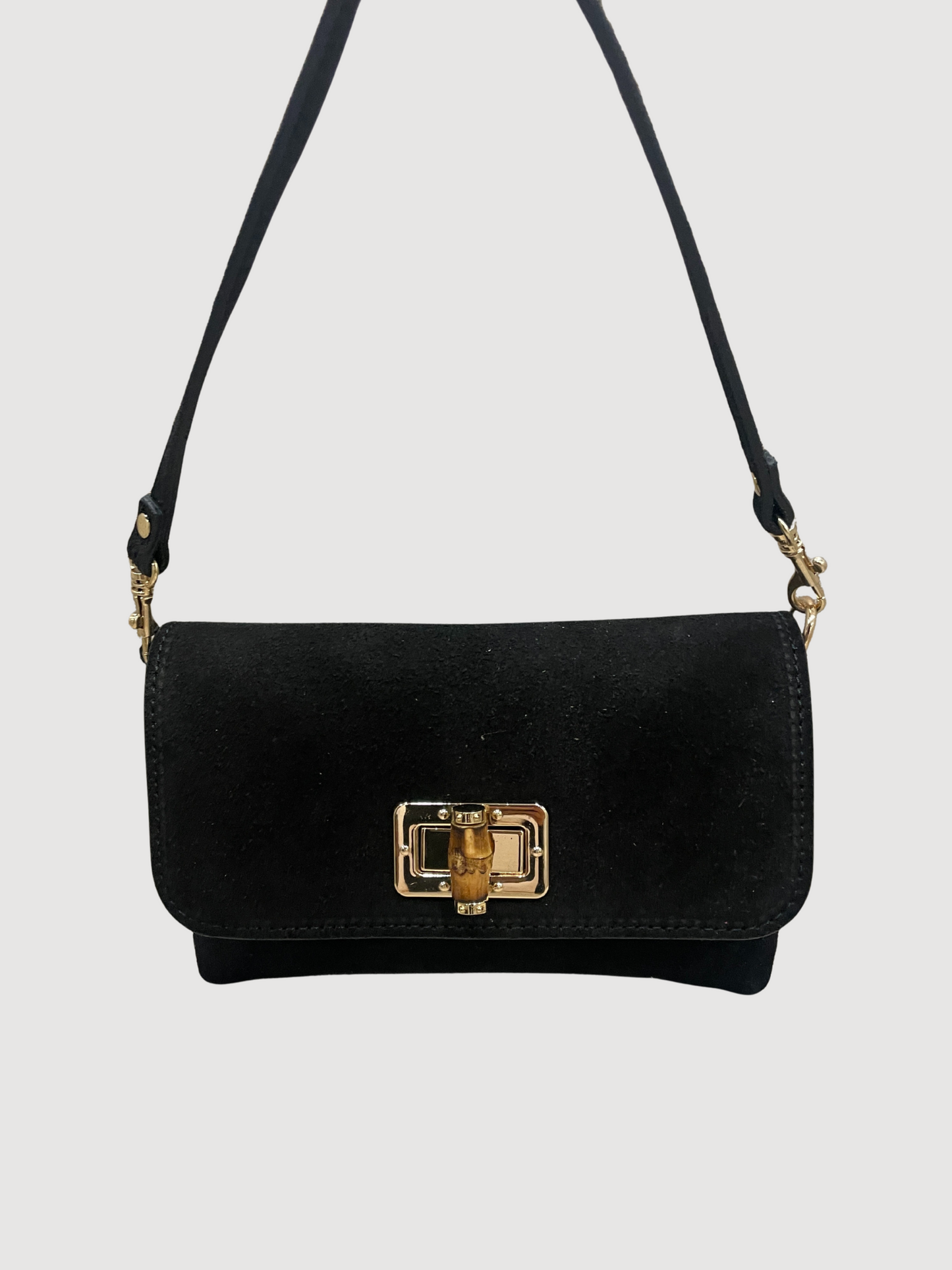 Borsa in suede in pelle color ciliegia - più colori
