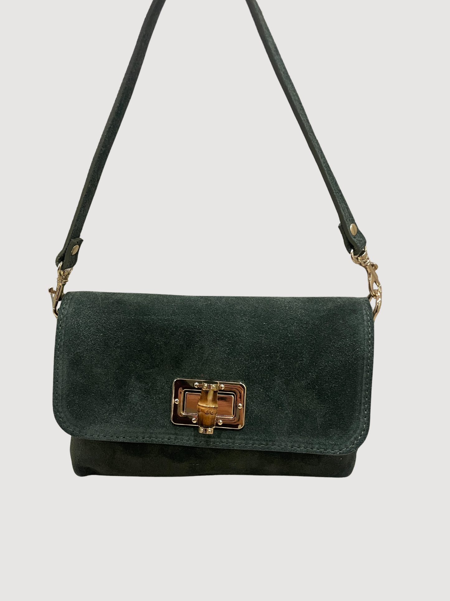 Borsa in suede in pelle color ciliegia - più colori