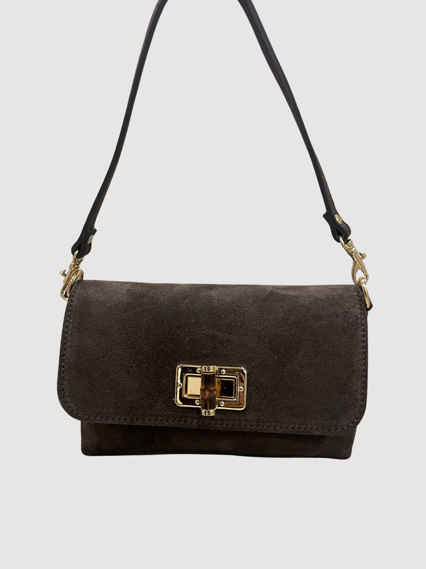 Borsa in suede in pelle color ciliegia - più colori