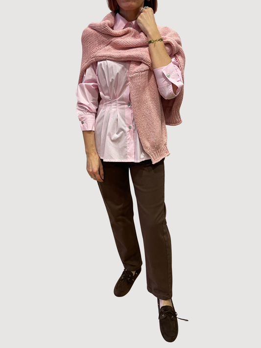 SAIPH - Camicia rosa con dettaglio arricciature