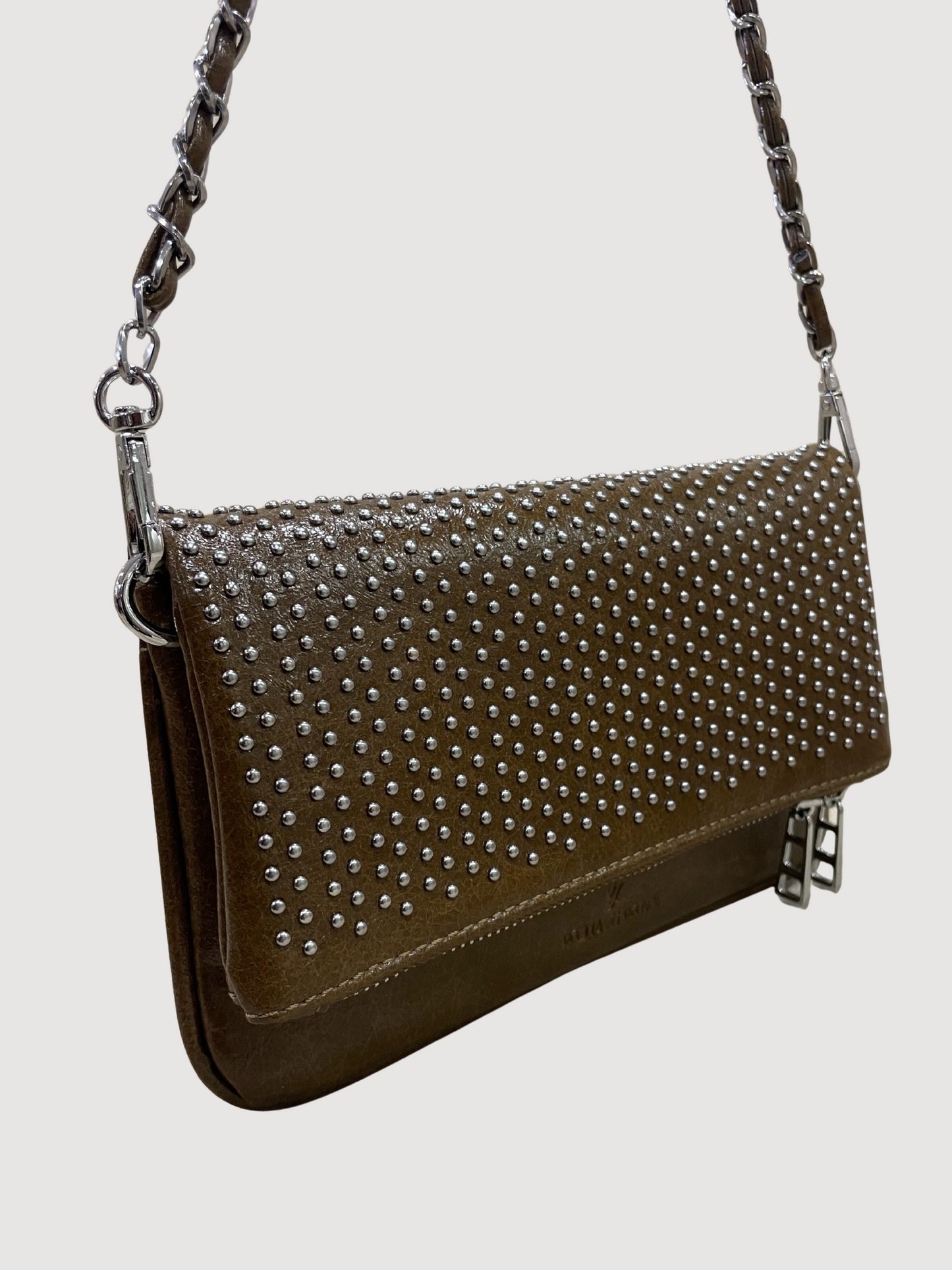 Borsa nera con piccole borchie e tracolla - più colori